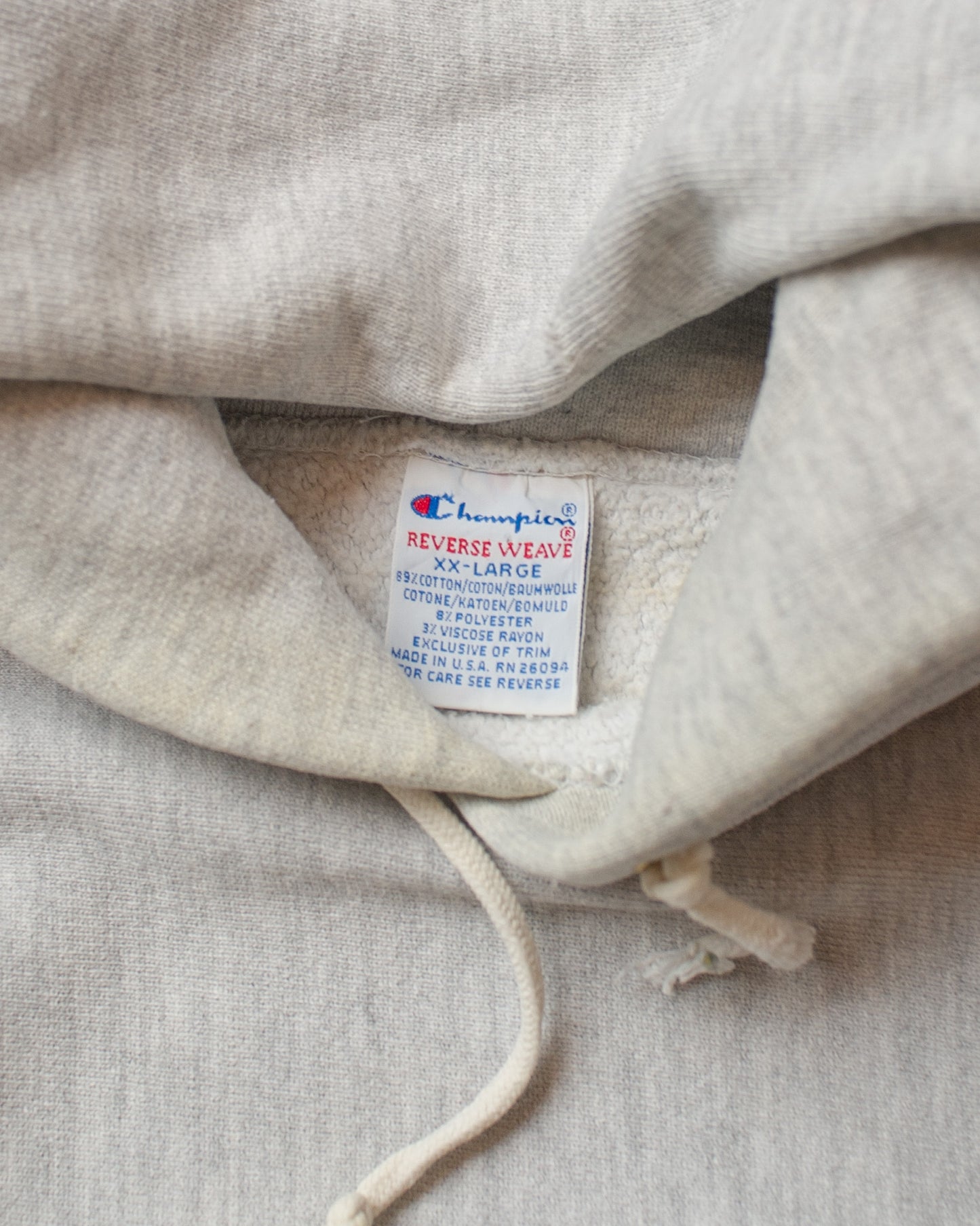 1990s Champion Duquesne University Reverse Weave Hoodie grey - XXL