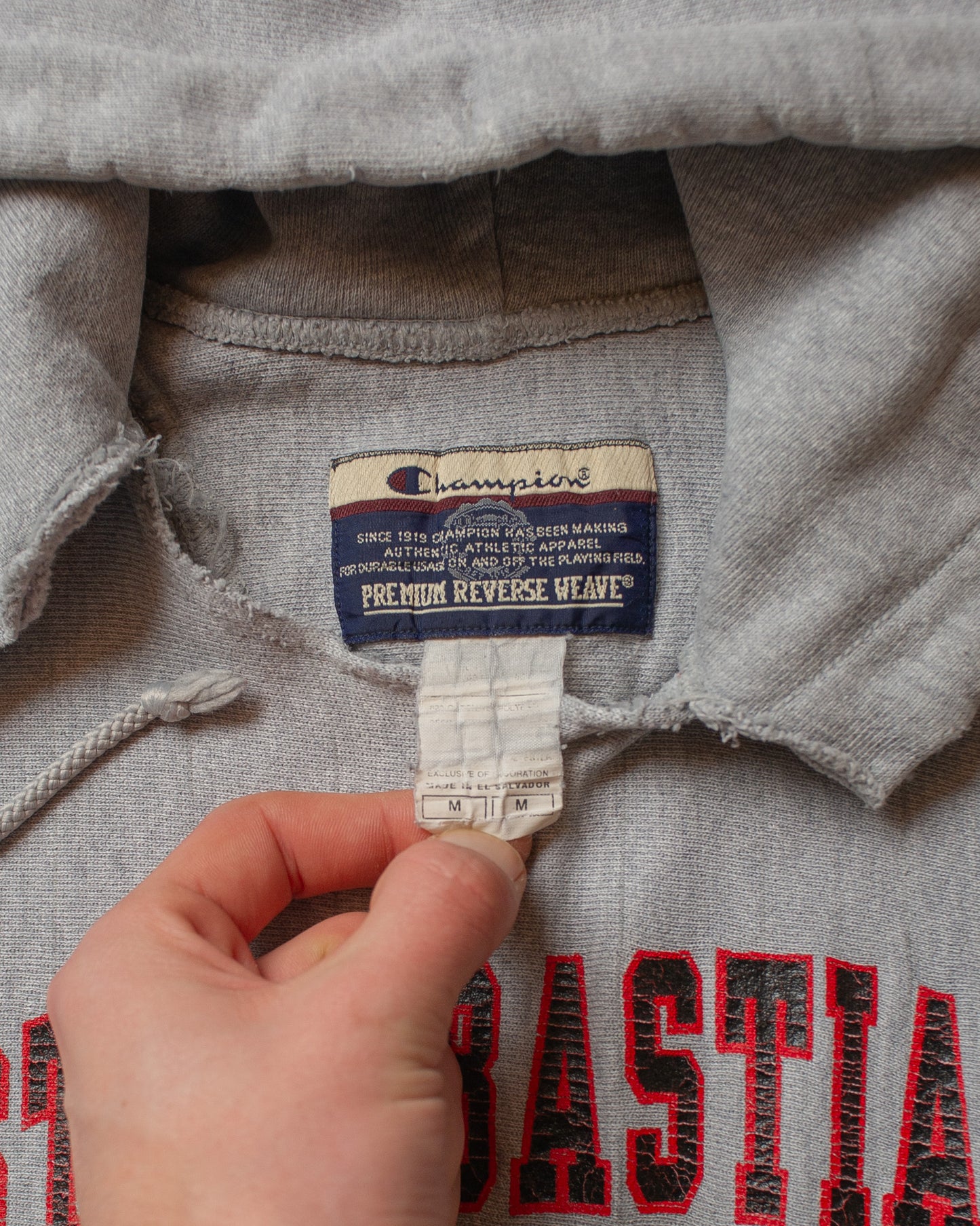 2000s Champion School Cut Off Hoodie grey - M/L