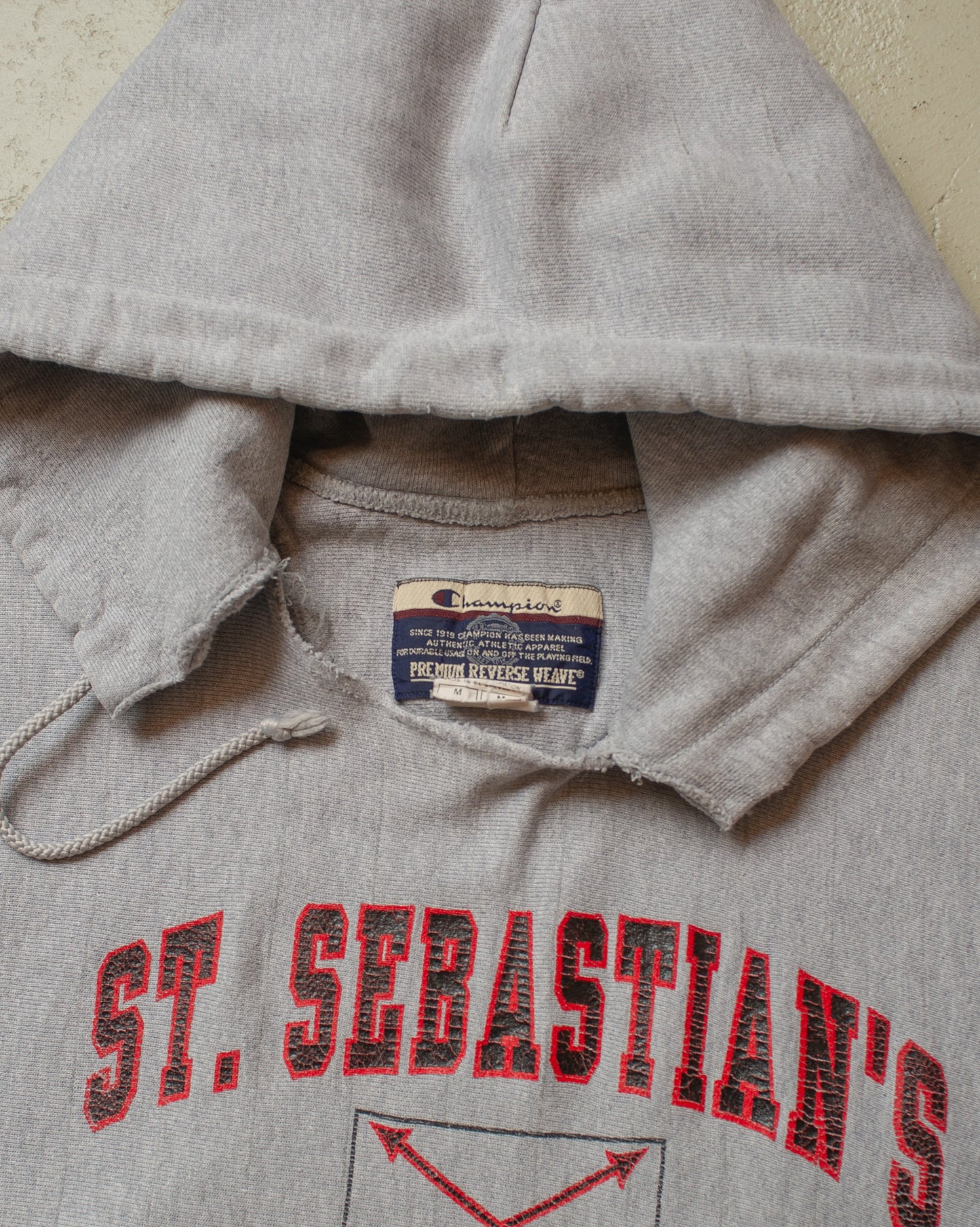 2000s Champion School Cut Off Hoodie grey - M/L