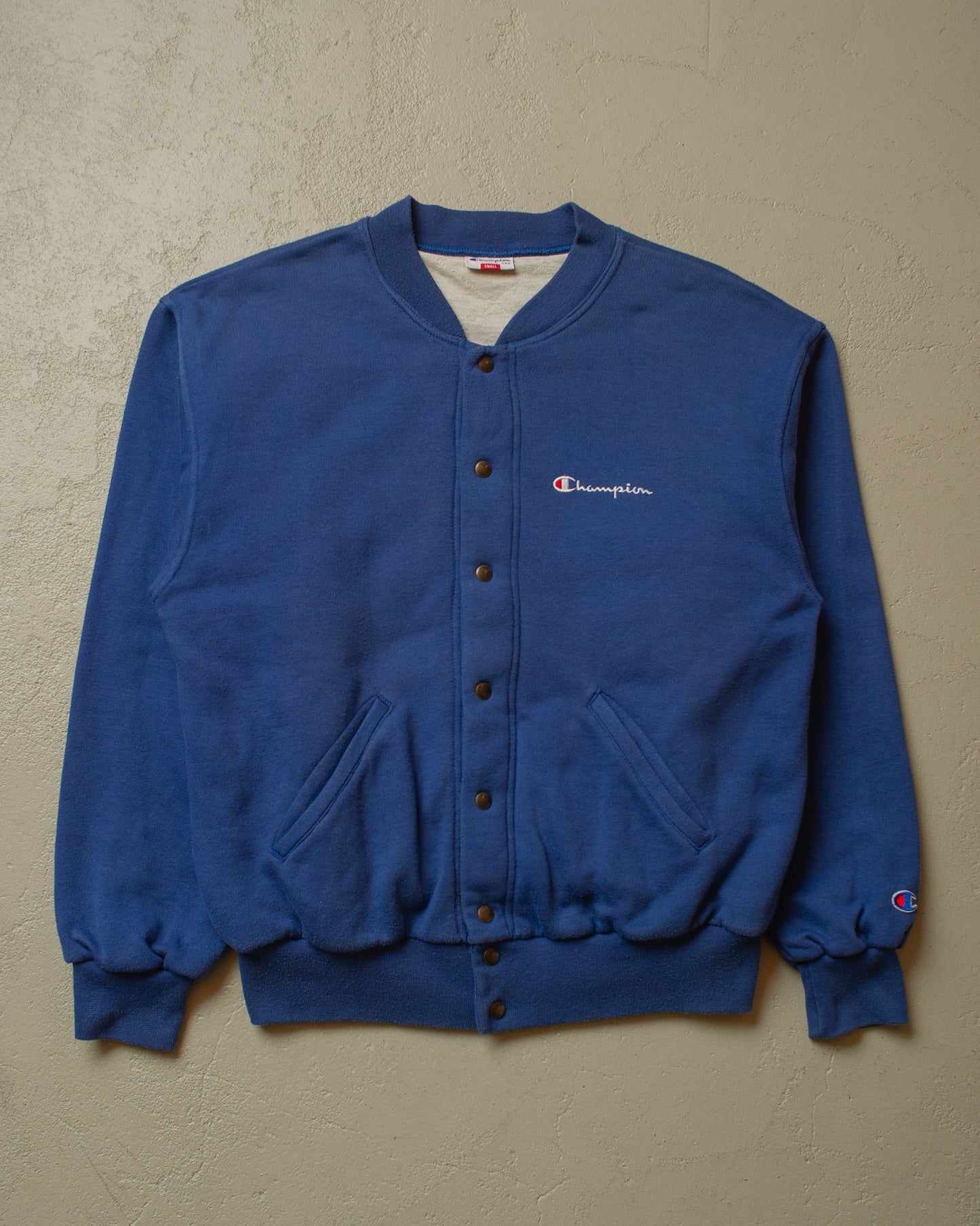 1990s Champion lined Cotton Sweatshirt blue - S/M