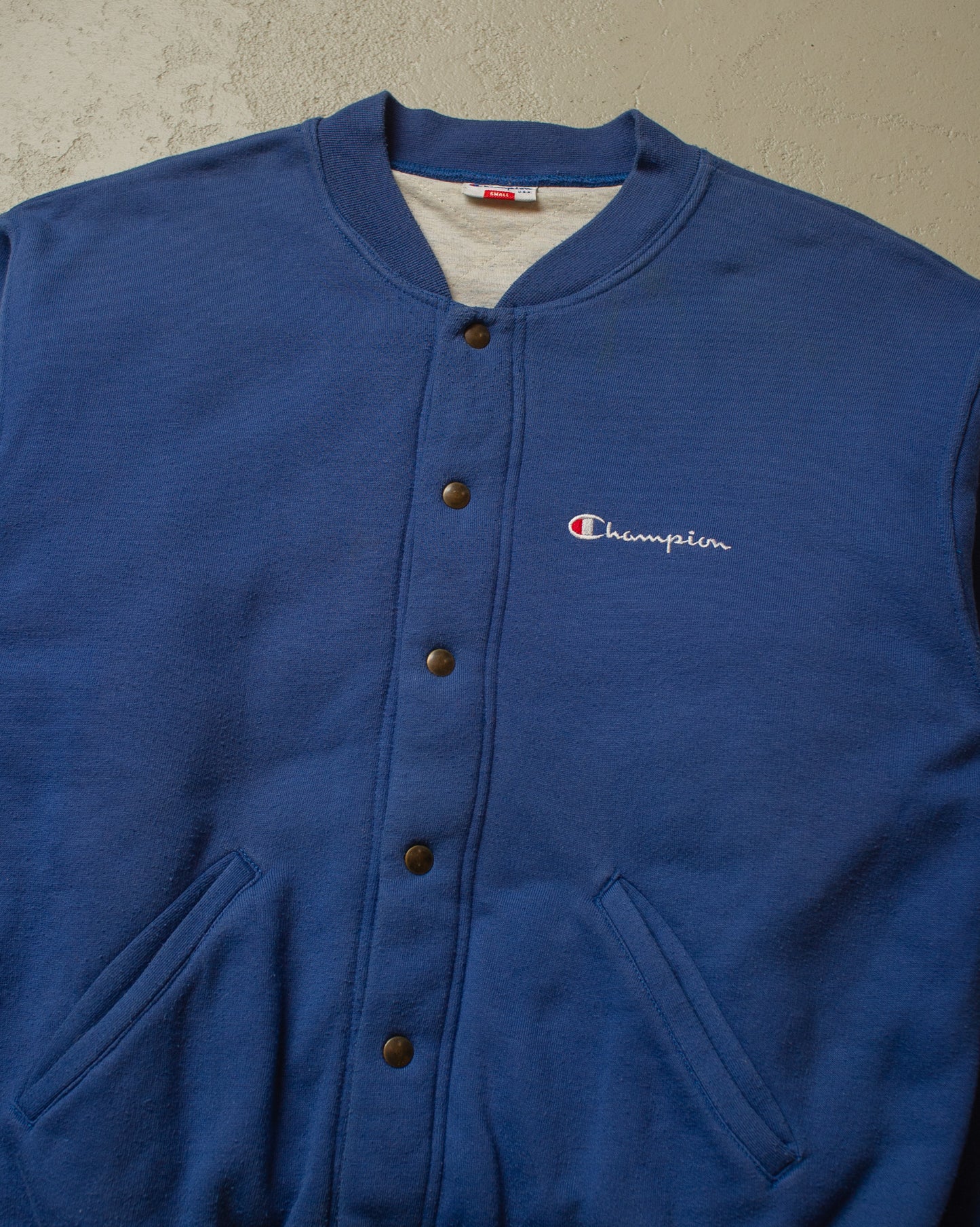 1990s Champion lined Cotton Sweatshirt blue - S/M