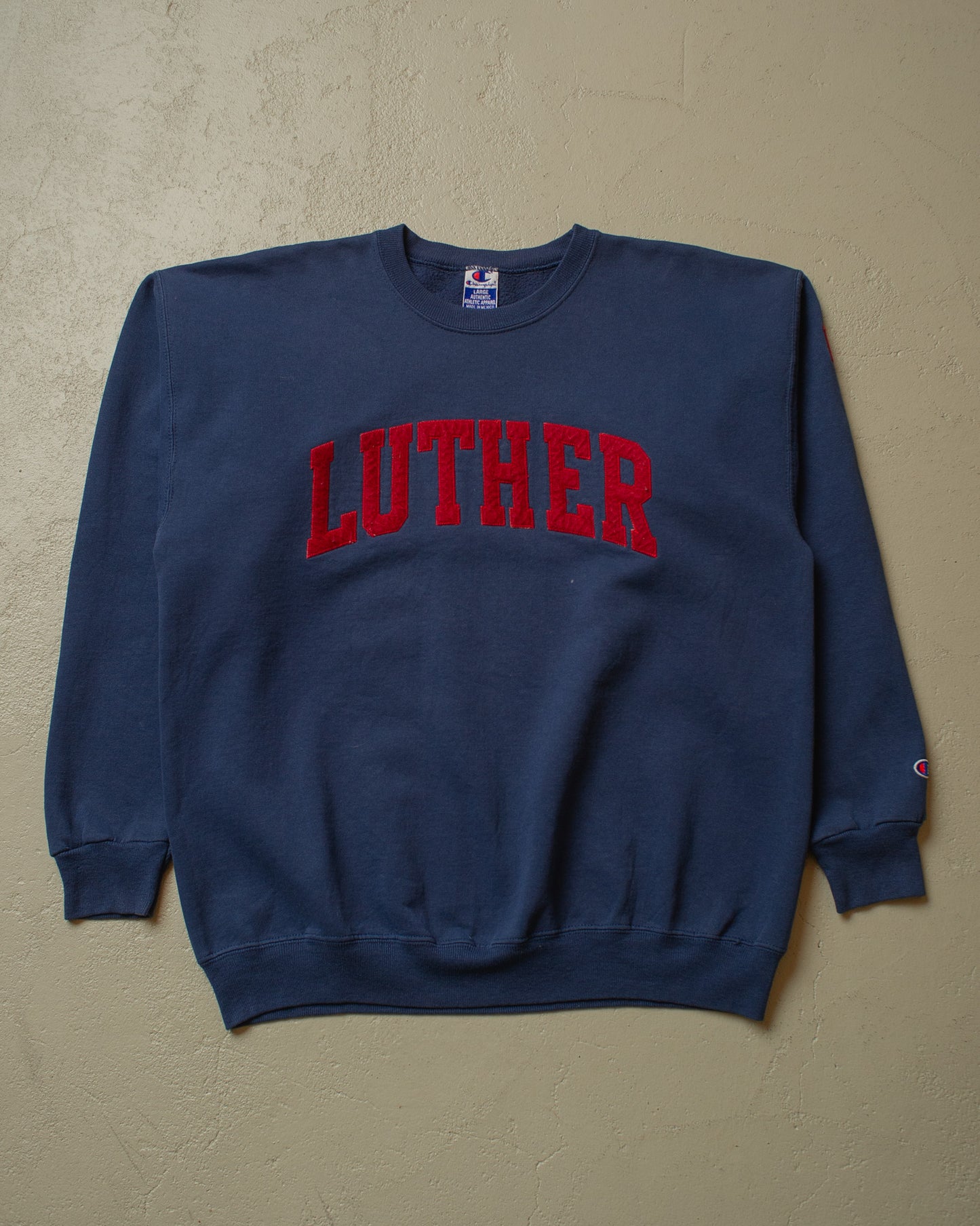 1990s Champion Luther College Sweatshirt navyblue - L