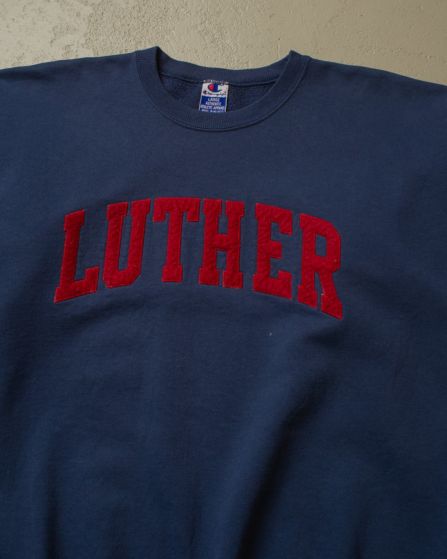 1990s Champion Luther College Sweatshirt navyblue - L