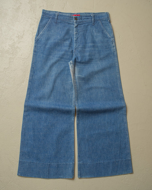 1960s/70s Levi´s Big E Repaired Flared Jeans blue - W33 L30