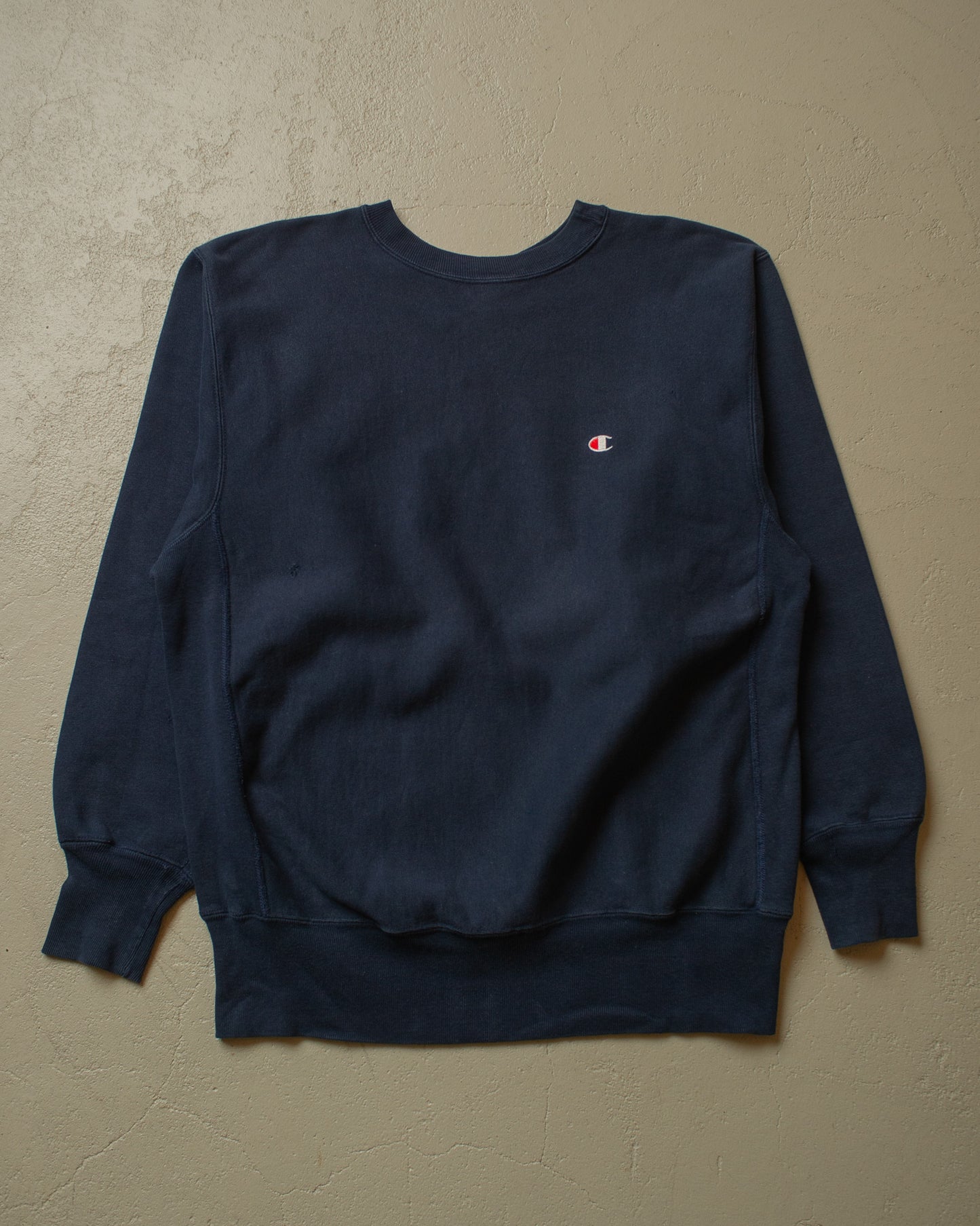 1990s Champion Logo Reverse Weave Sweatshirt navyblue - XL
