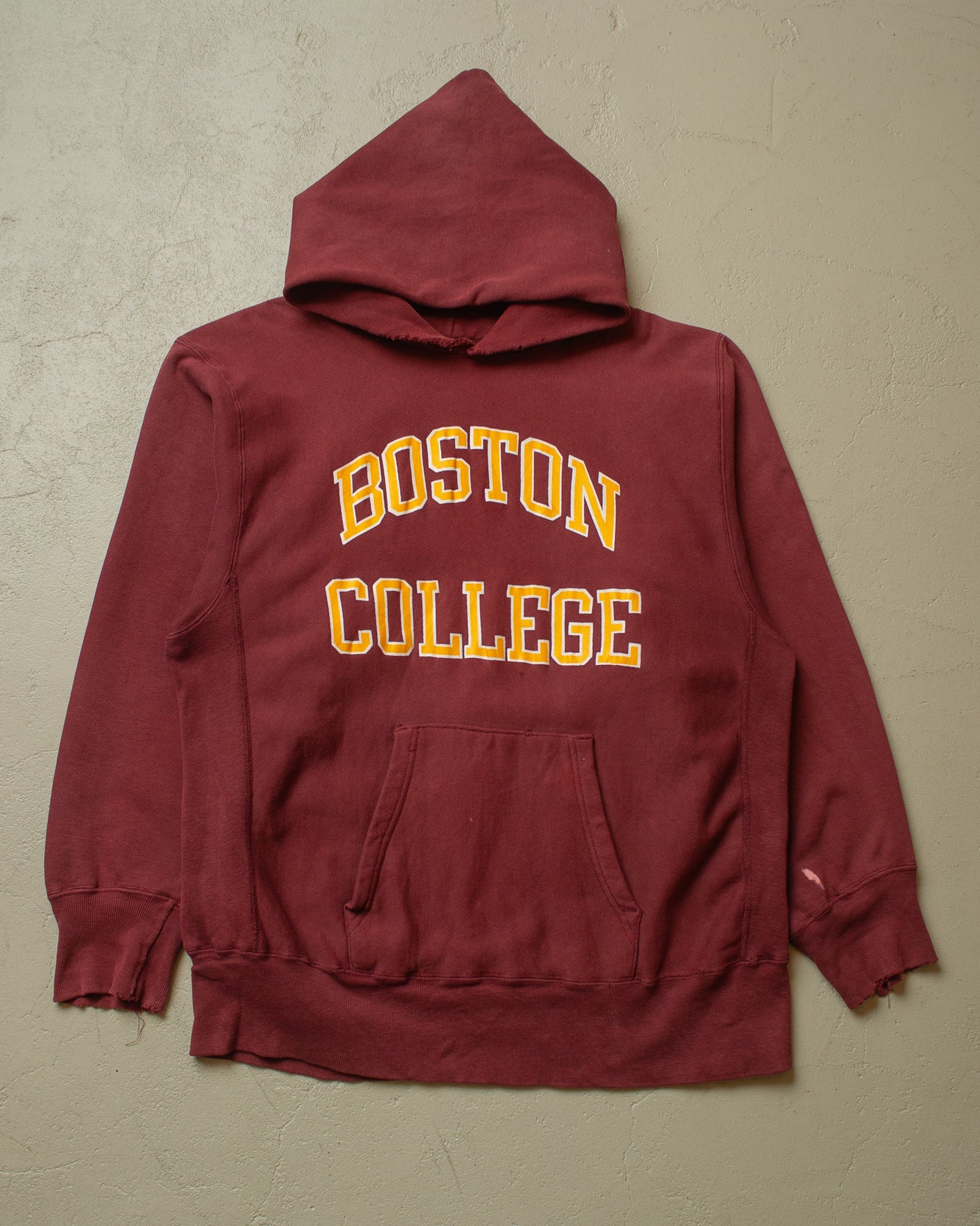 1980s Champion Boston College Reverse Weave Hoodie burgundy - L/XL