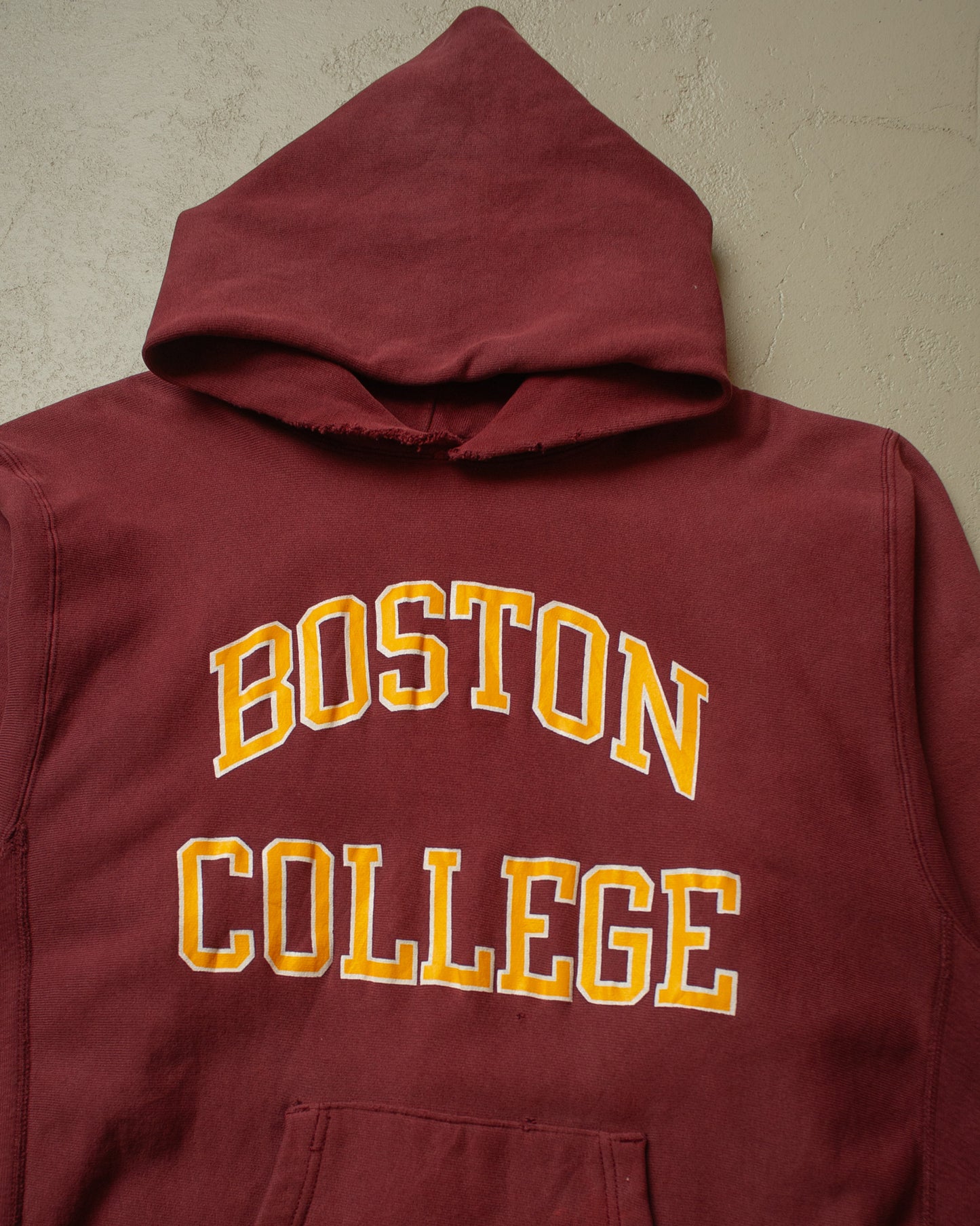 1980s Champion Boston College Reverse Weave Hoodie burgundy - L/XL
