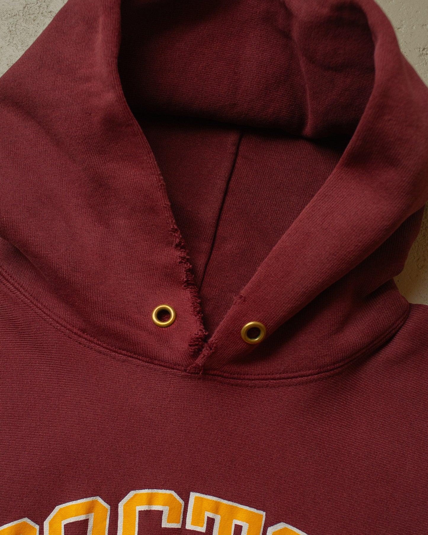 1980s Champion Boston College Reverse Weave Hoodie burgundy - L/XL