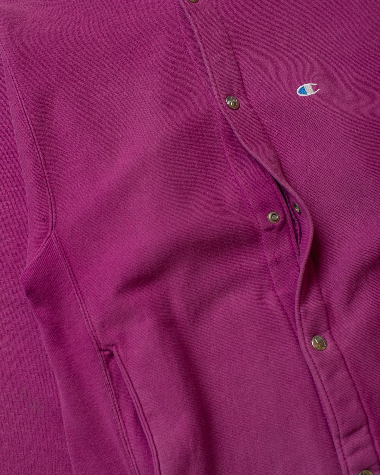 1990s Champion Logo Button Reverse Weave Sweatshirt pink - M/L