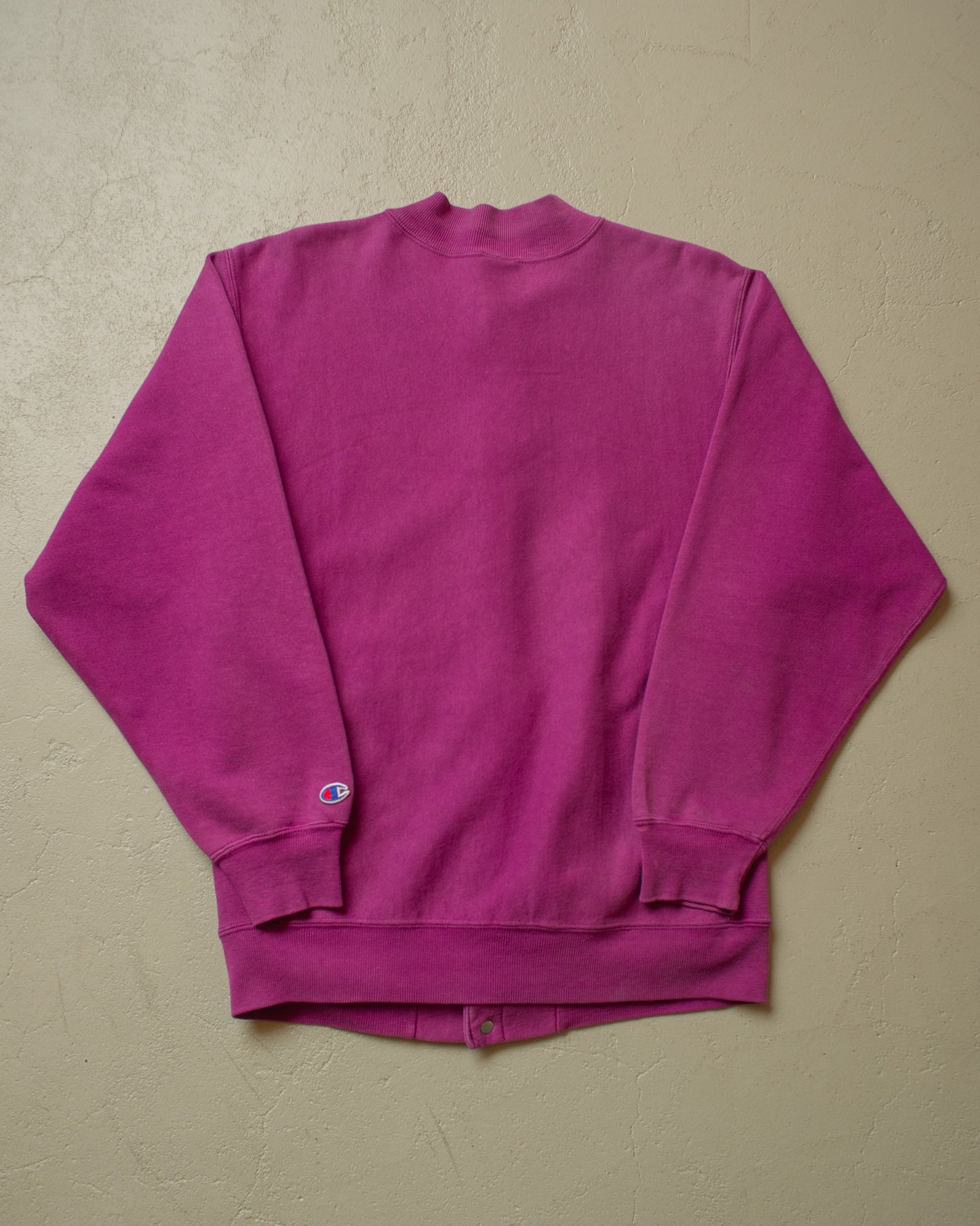 1990s Champion Logo Button Reverse Weave Sweatshirt pink - M/L