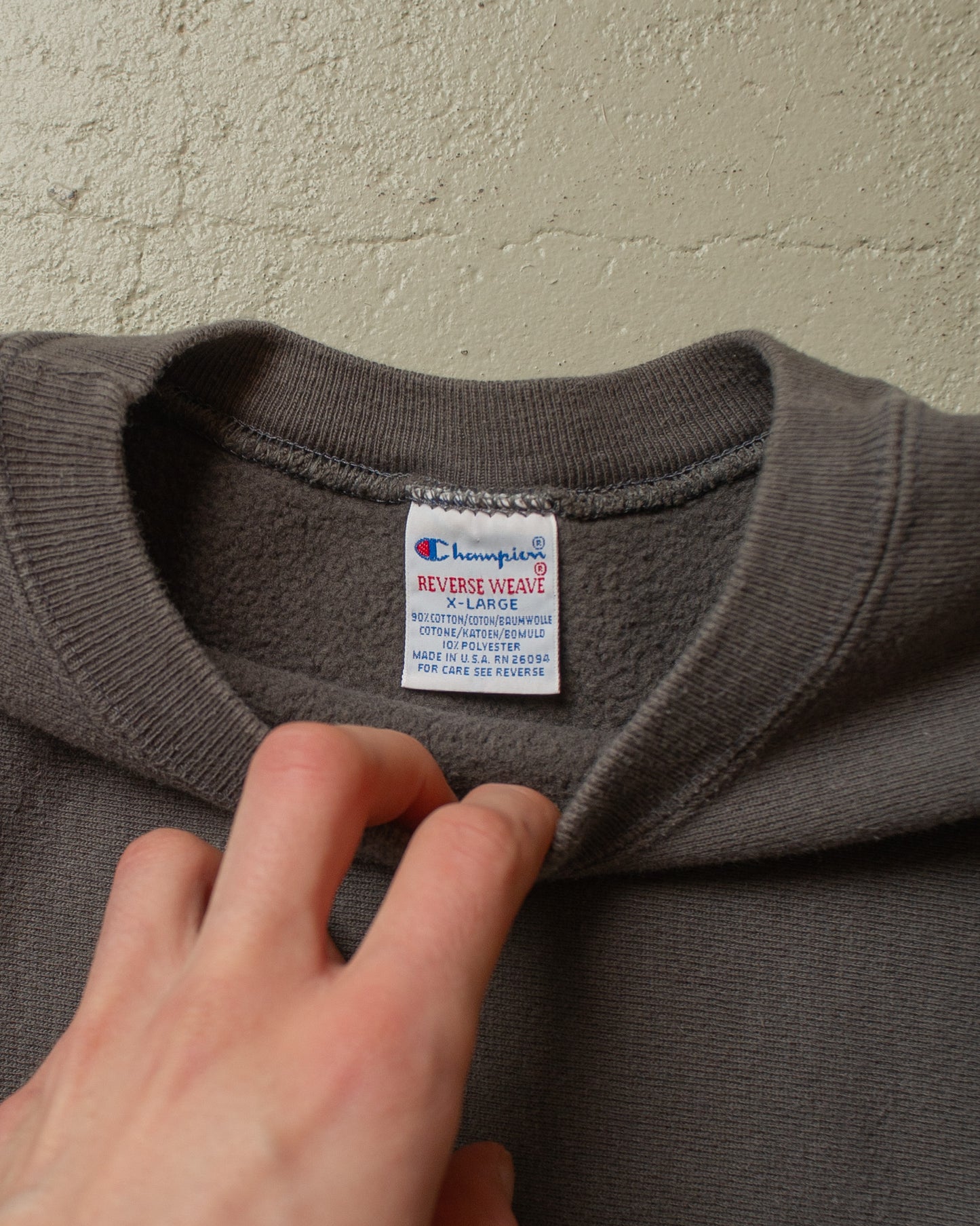 1990s Champion Logo Reverse Weave Sweatshirt grey - XL