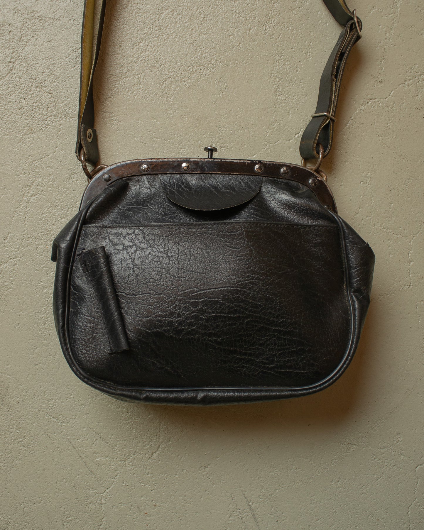 1960s/70s German Federal Post Office Leather Bag black