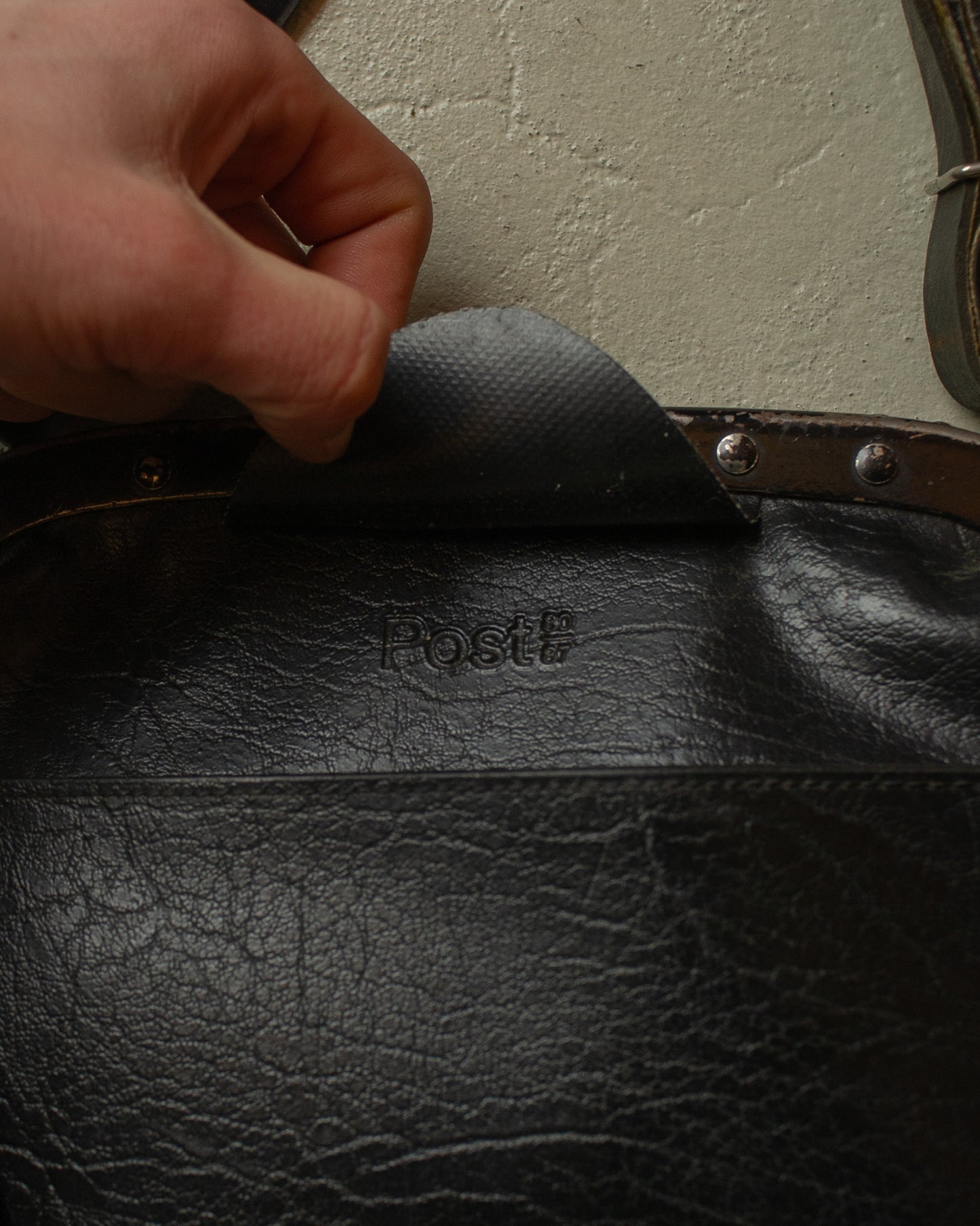 1960s/70s German Federal Post Office Leather Bag black