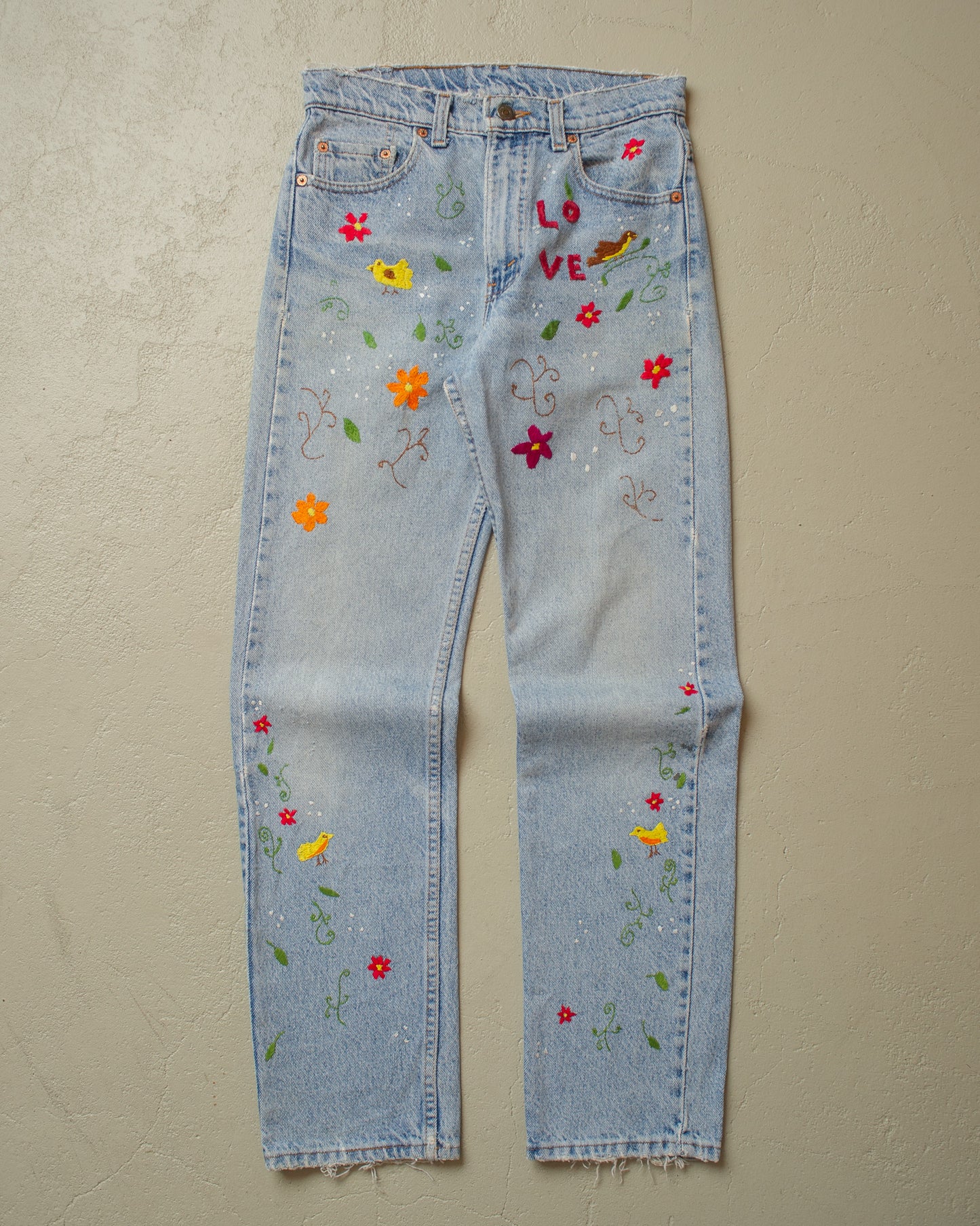1991 Levi´s 501 Hand Embroidered Jeans blue - W29 L30