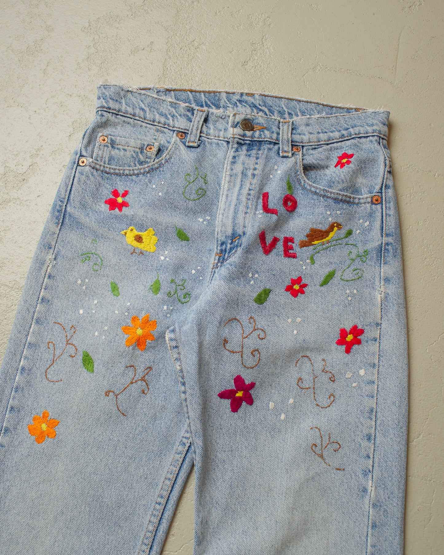 1991 Levi´s 501 Hand Embroidered Jeans blue - W29 L30