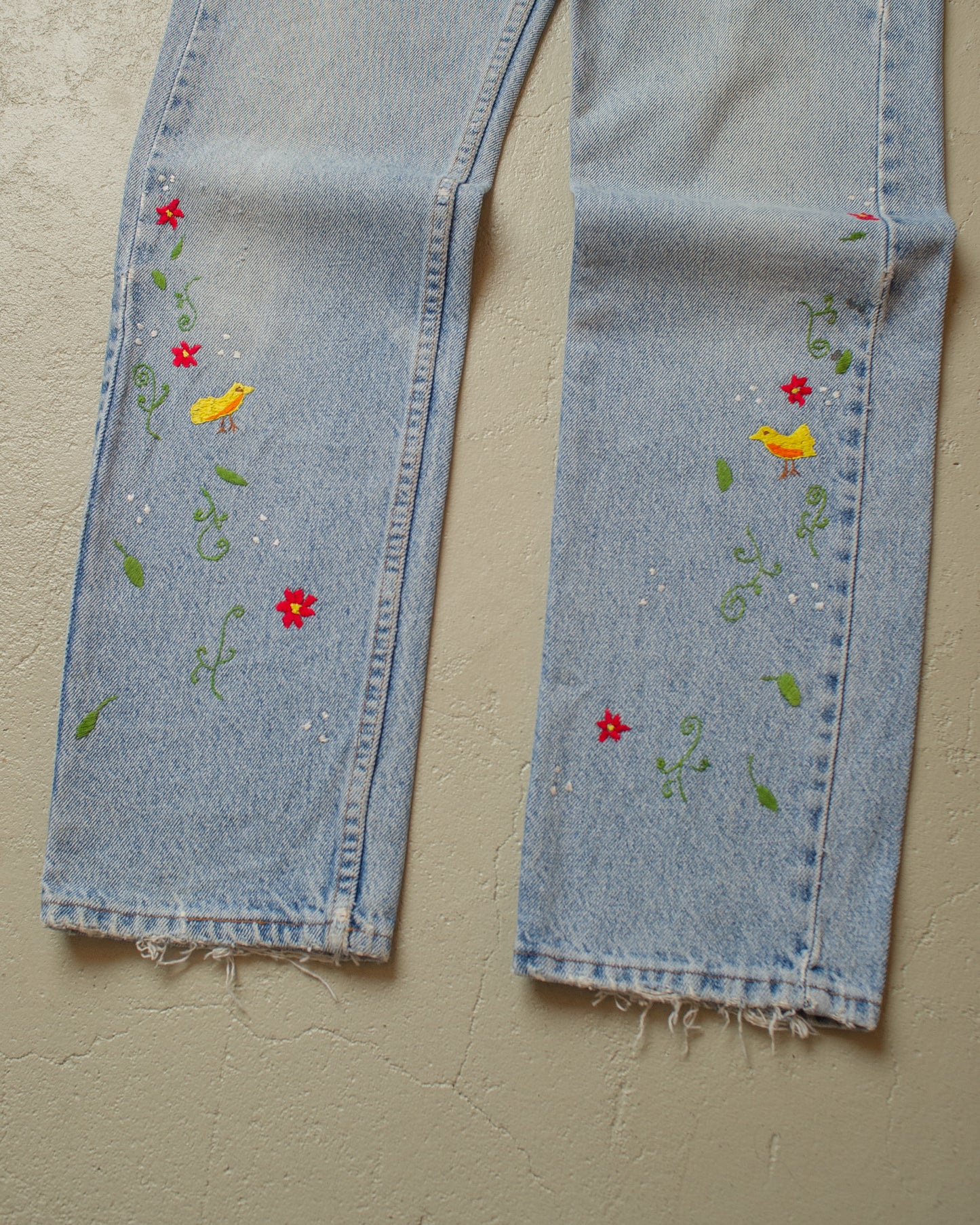 1991 Levi´s 501 Hand Embroidered Jeans blue - W29 L30