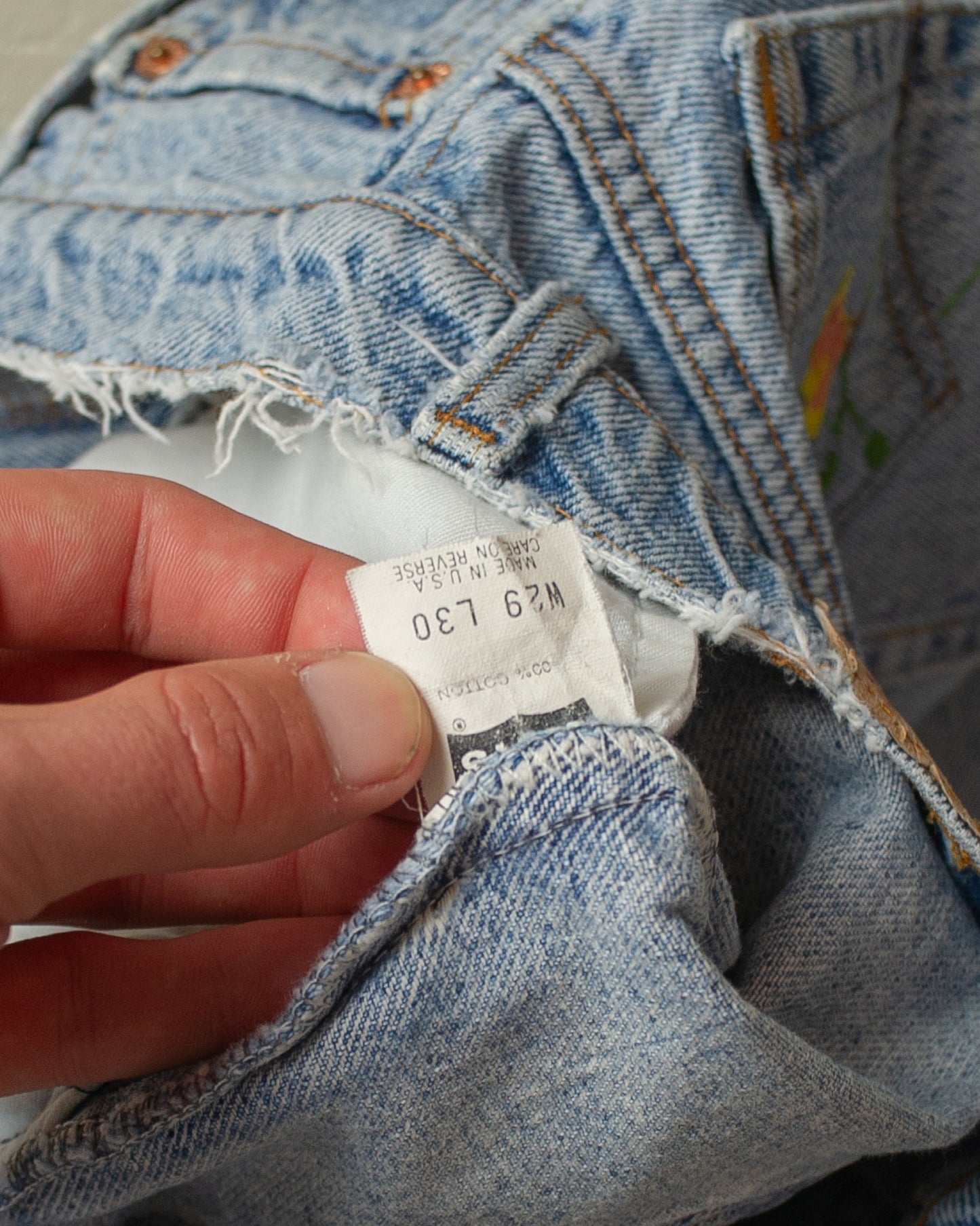 1991 Levi´s 501 Hand Embroidered Jeans blue - W29 L30