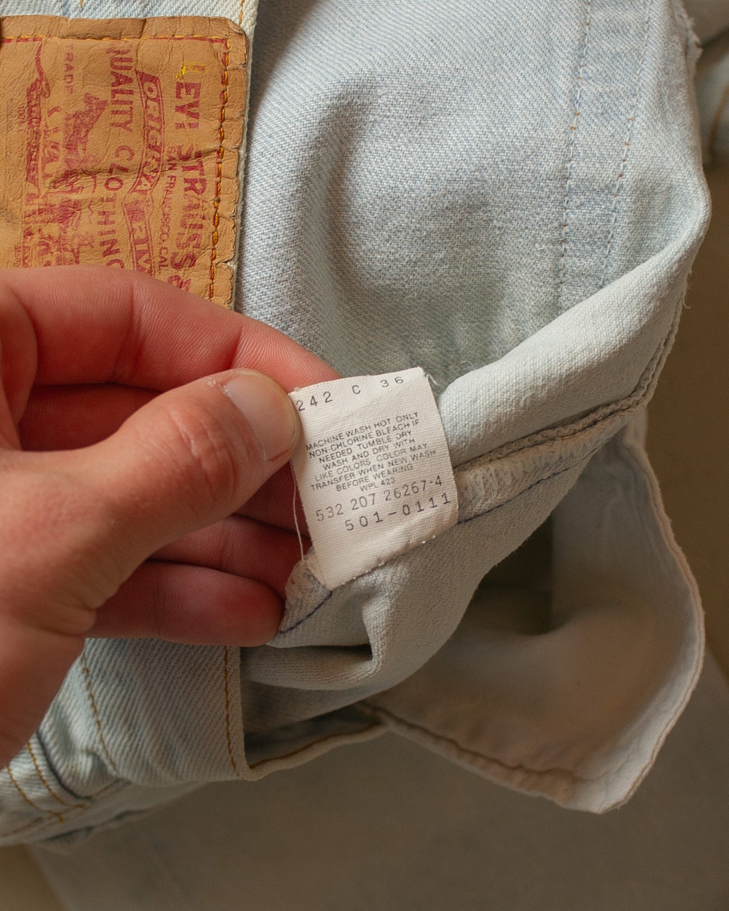 1987 Levi´s 501 Handpainted Smiley Jeans blue - W30 L32
