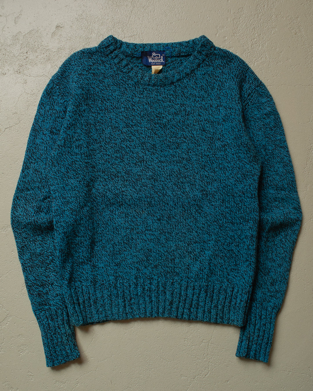 90s Woolrich Pattern Knit Sweater blue/black - M