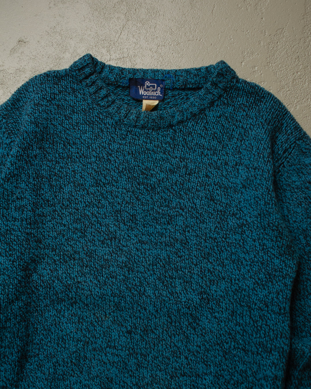 90s Woolrich Pattern Knit Sweater blue/black - M