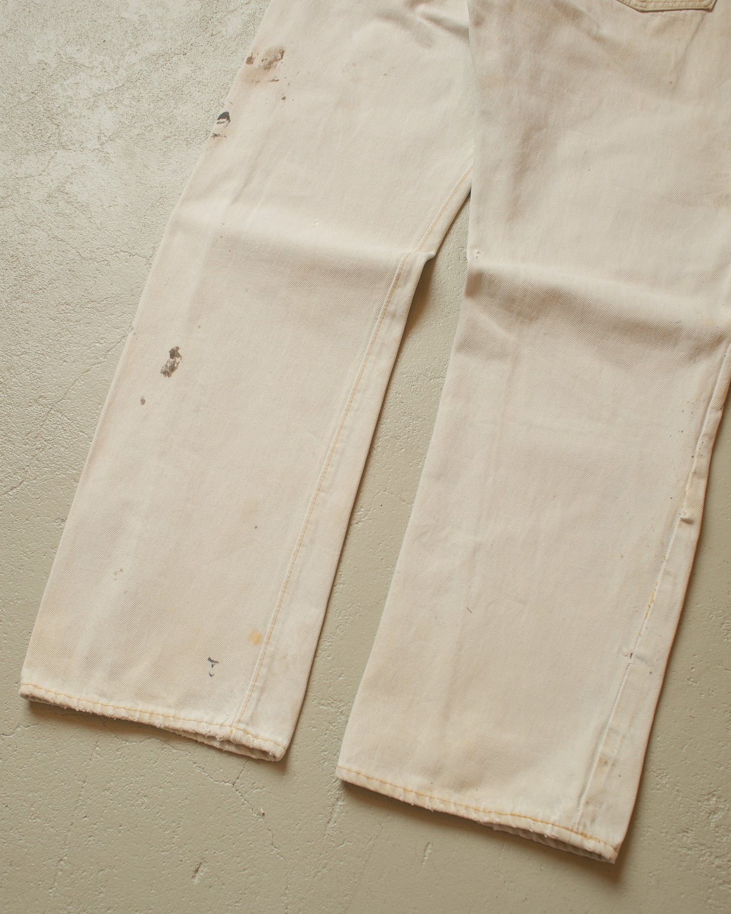 1980s Levi´s 501 Selvedge Overdyed Repaired Jeans white - W32 L31