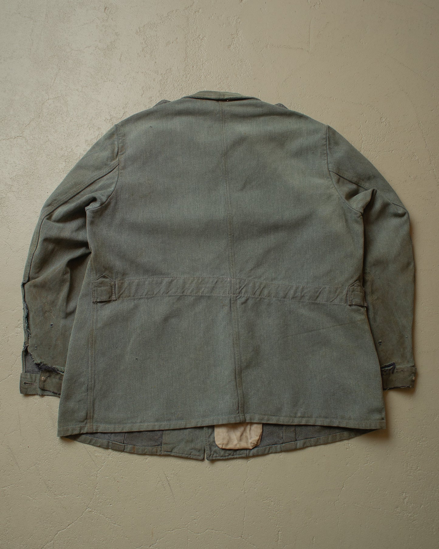 1950s/60s distressed Swiss Army Work Jacket grey - L