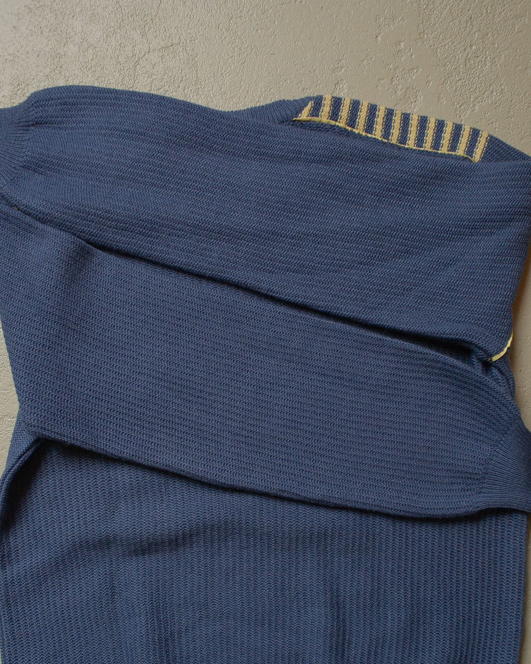 80s Two Tone Knit Sweater blue/yellow - M/L