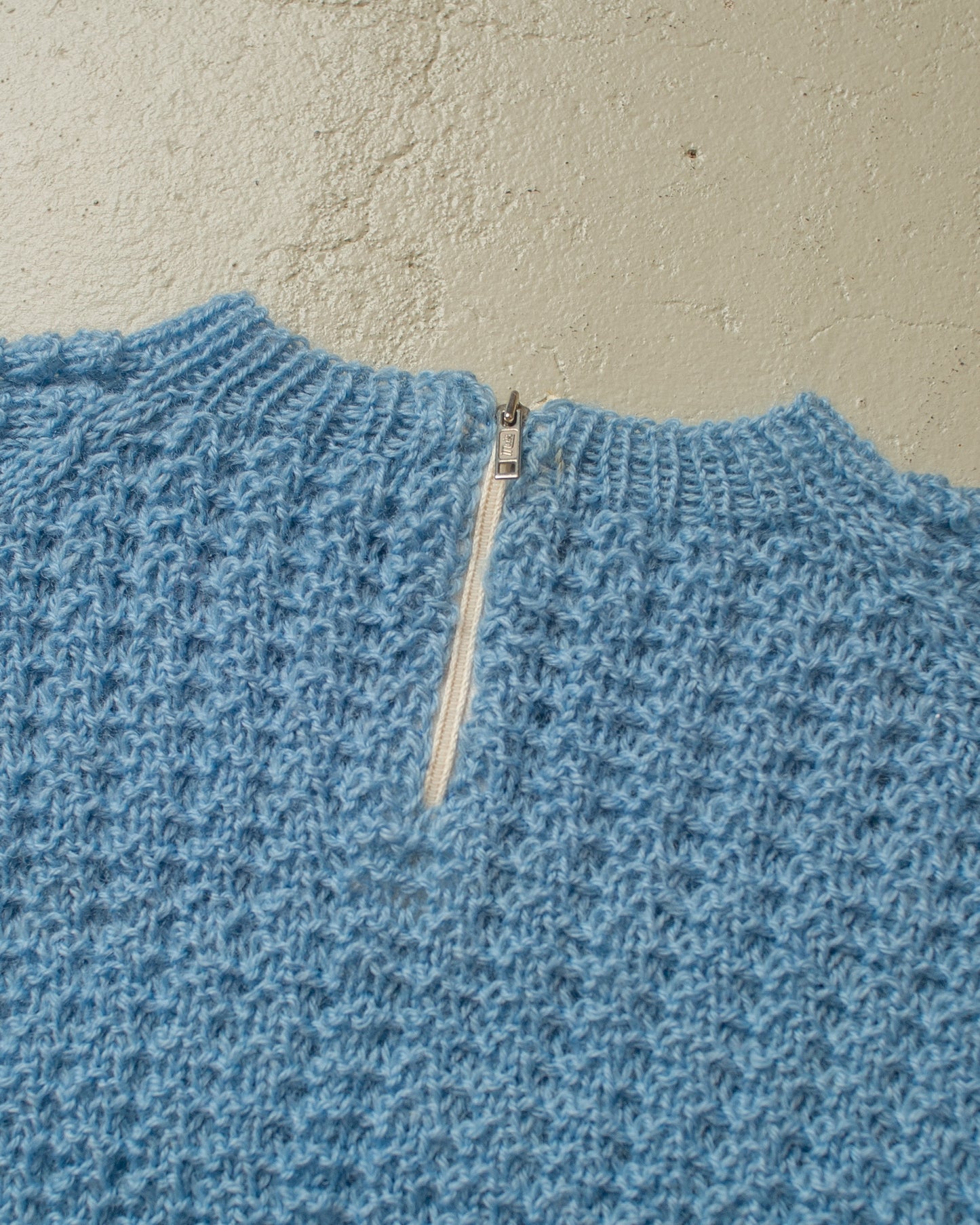 1950s/60s Handmade Zip Knit blue - Kids