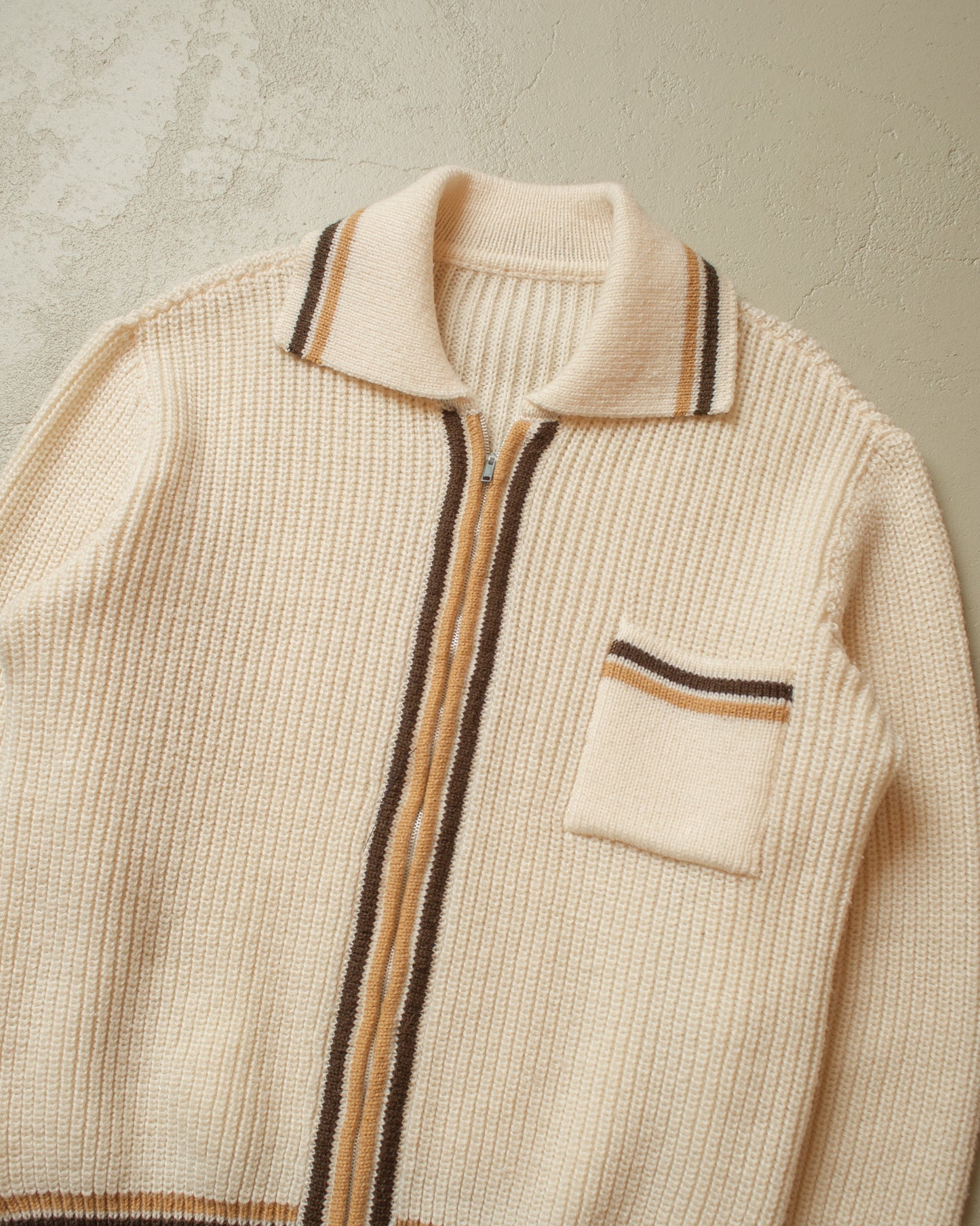1960s Handmade Knit Jacket beige - L/XL