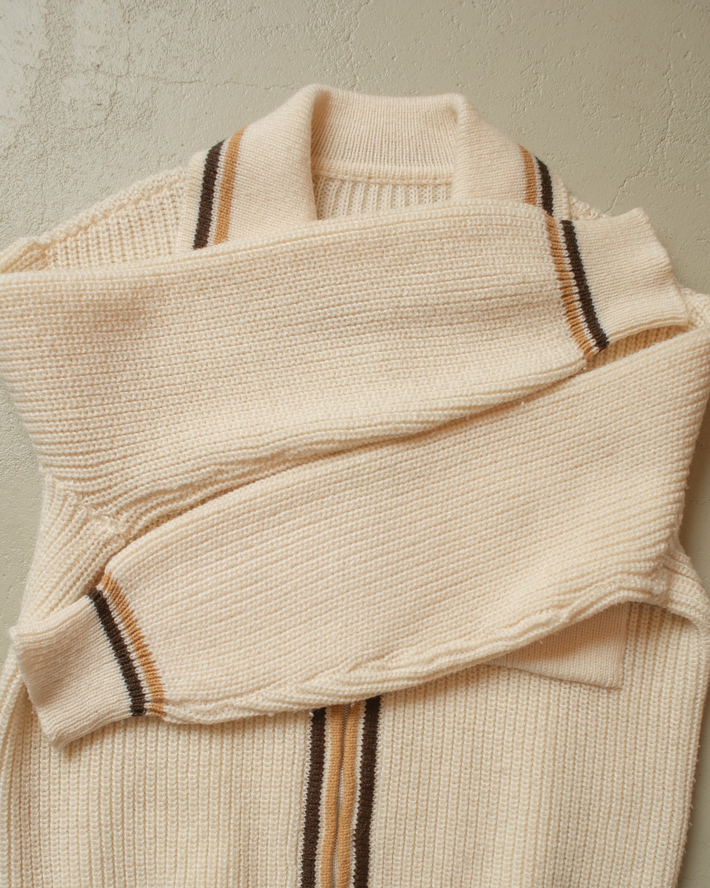 1960s Handmade Knit Jacket beige - L/XL