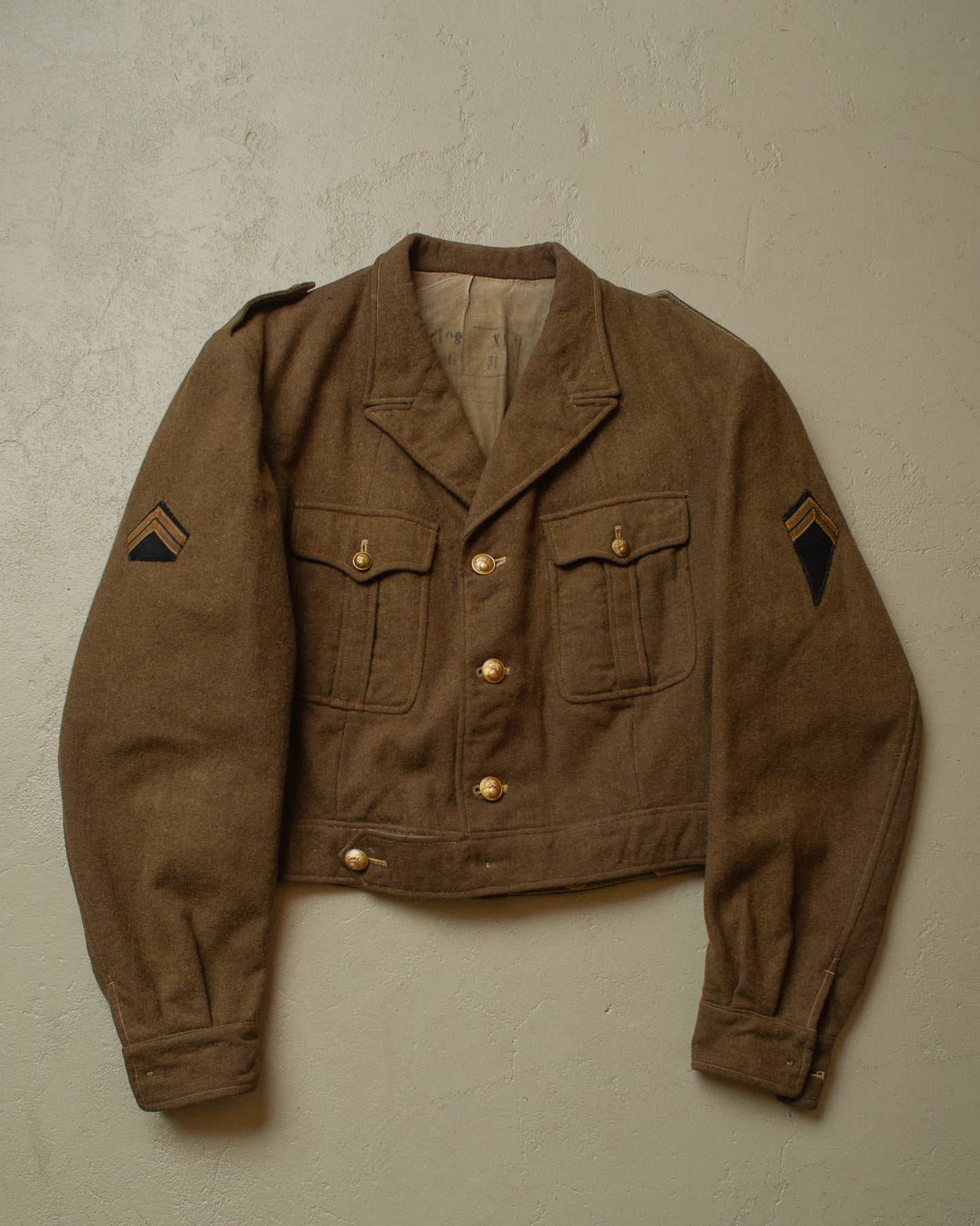 1950s French Wool Field Jacket khaki/brown - L/XL