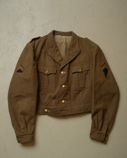 1930s/40s WW2 French M35 Wool Field Jacket khaki/brown - L/XL