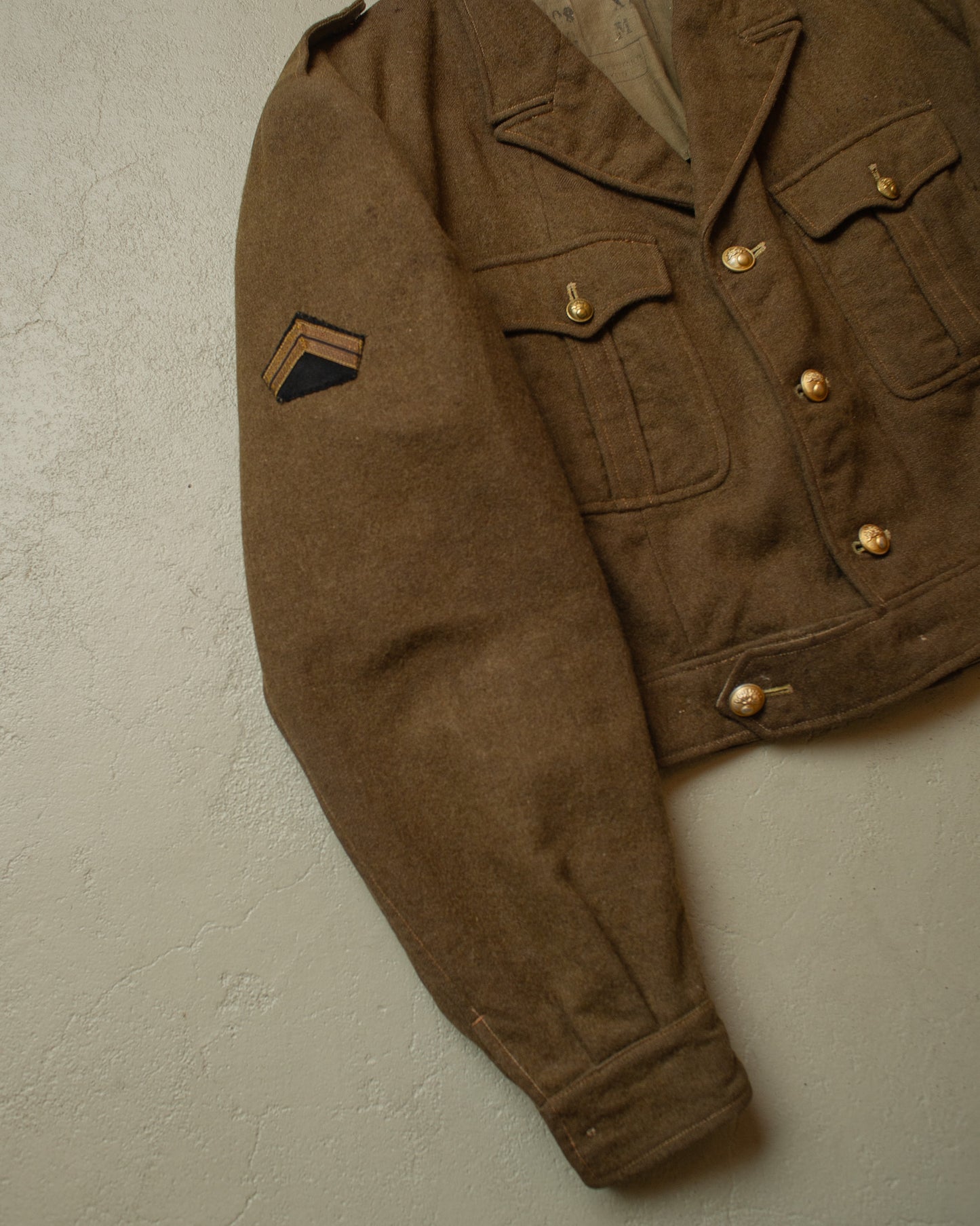 1950s French Wool Field Jacket khaki/brown - L/XL