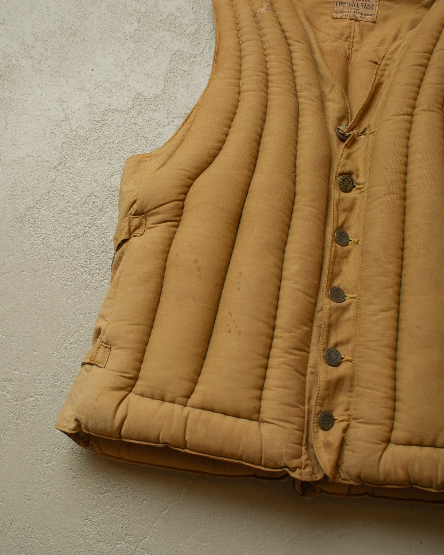 1930s/40s Miller Kapok US Army Life Save Vest beige - S/M