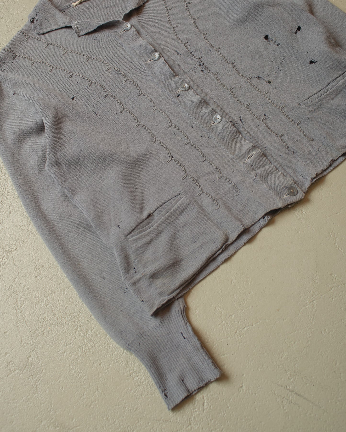 1950s/60s distressed Knit Jacket grey - M