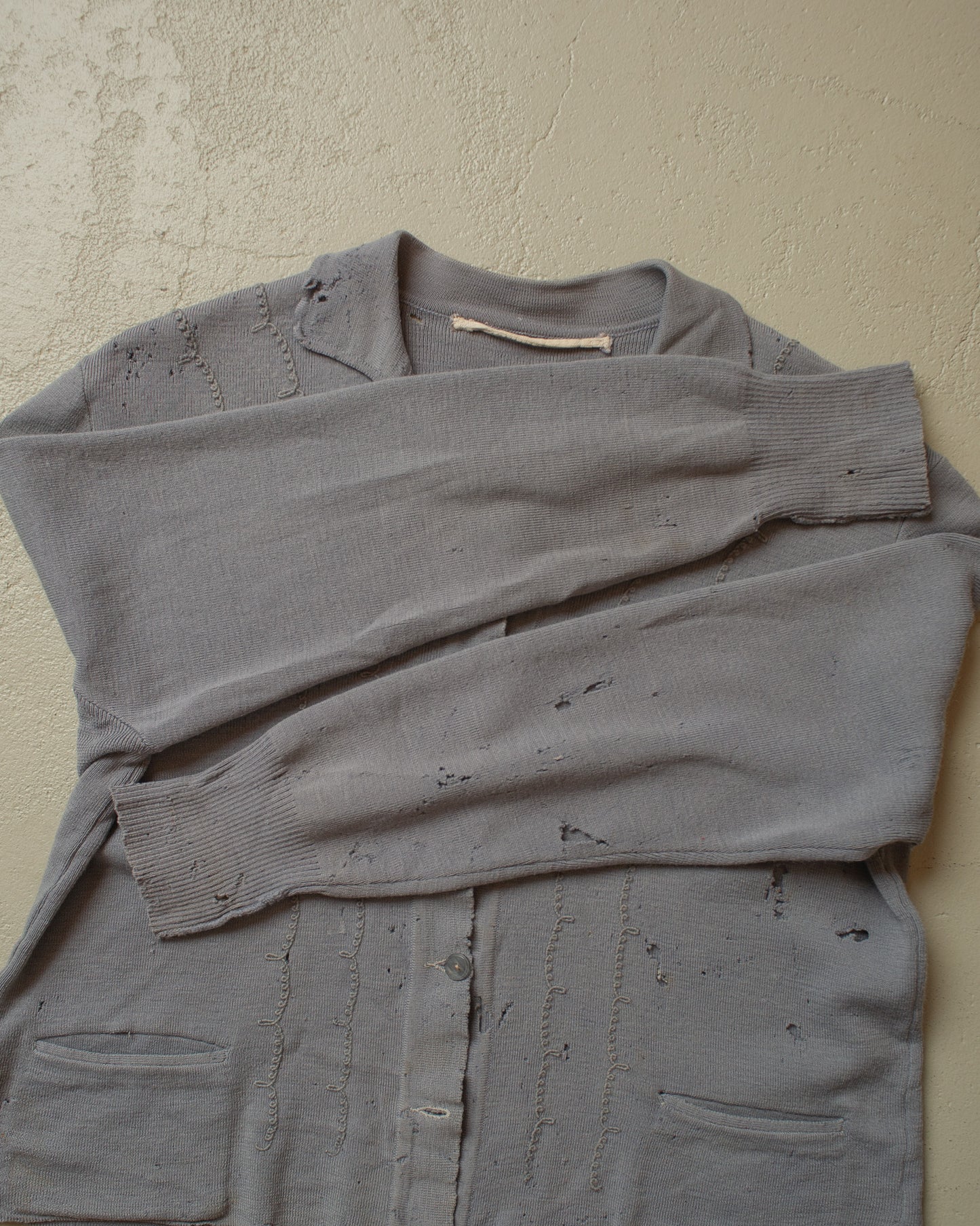 1950s/60s distressed Knit Jacket grey - M