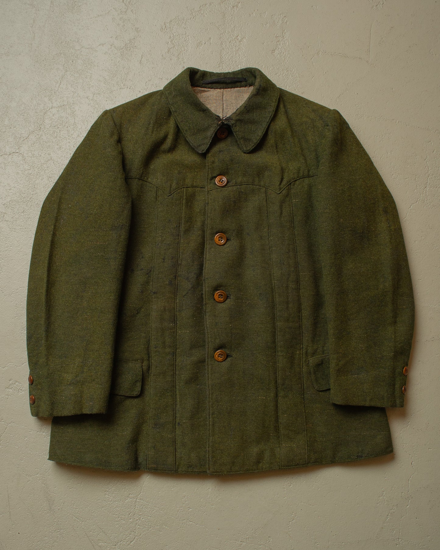 1930s Loden Wool Jacket green - S