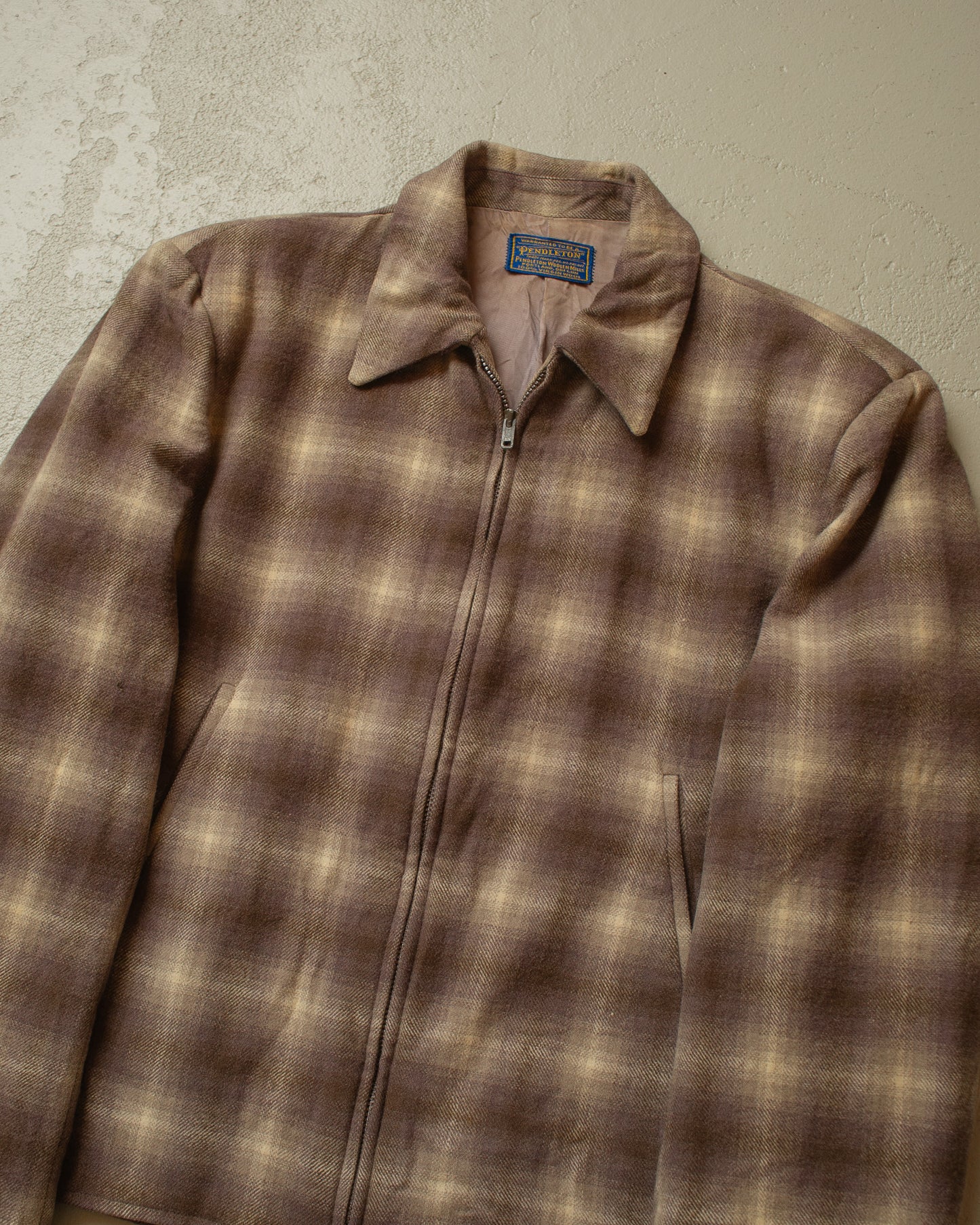 1960s Pendleton checkered Wool Jacket brown - M