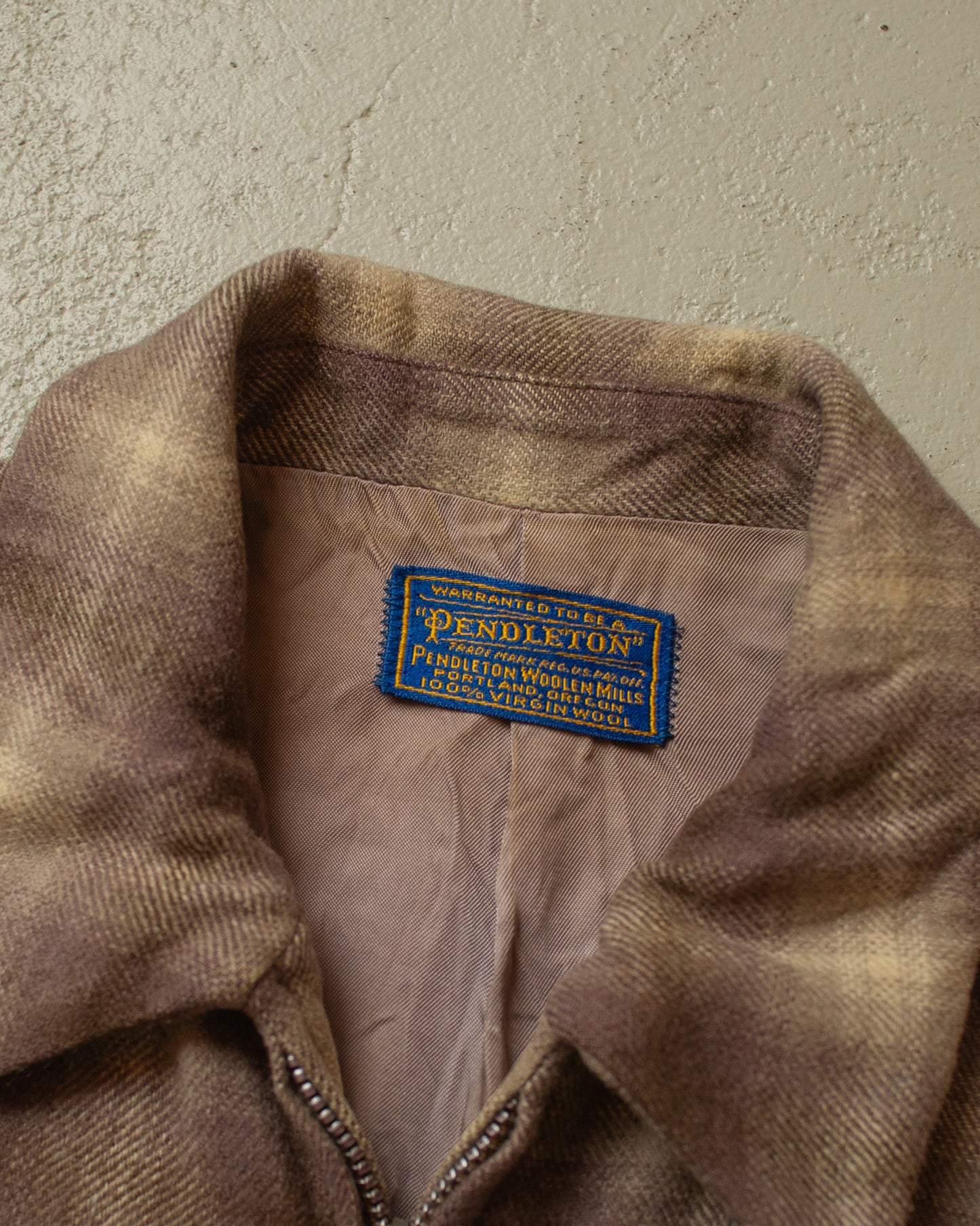 1960s Pendleton checkered Wool Jacket brown - M
