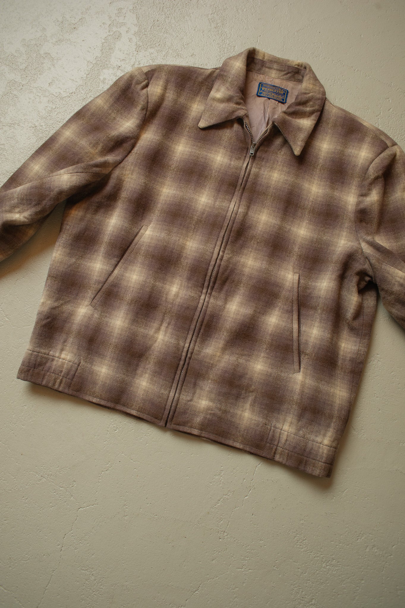 1960s Pendleton checkered Wool Jacket brown - M
