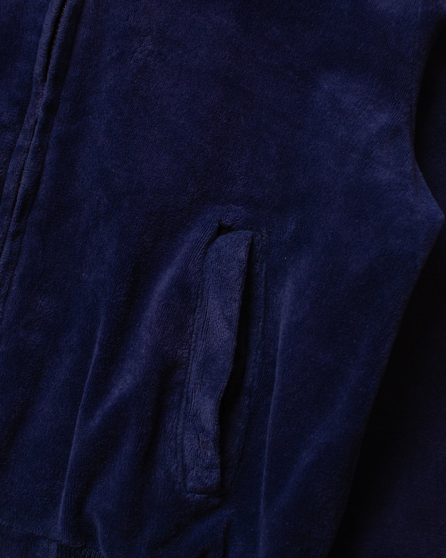 1970s Mac Mor Velour Bomber Jacket navyblue - L