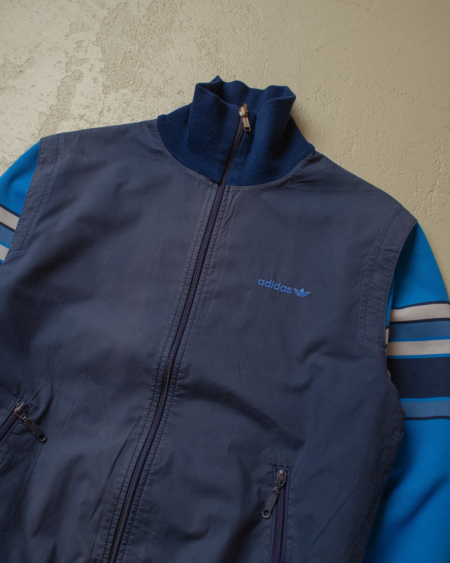 1980s Adidas 2in1 Track jacket blue - M/L
