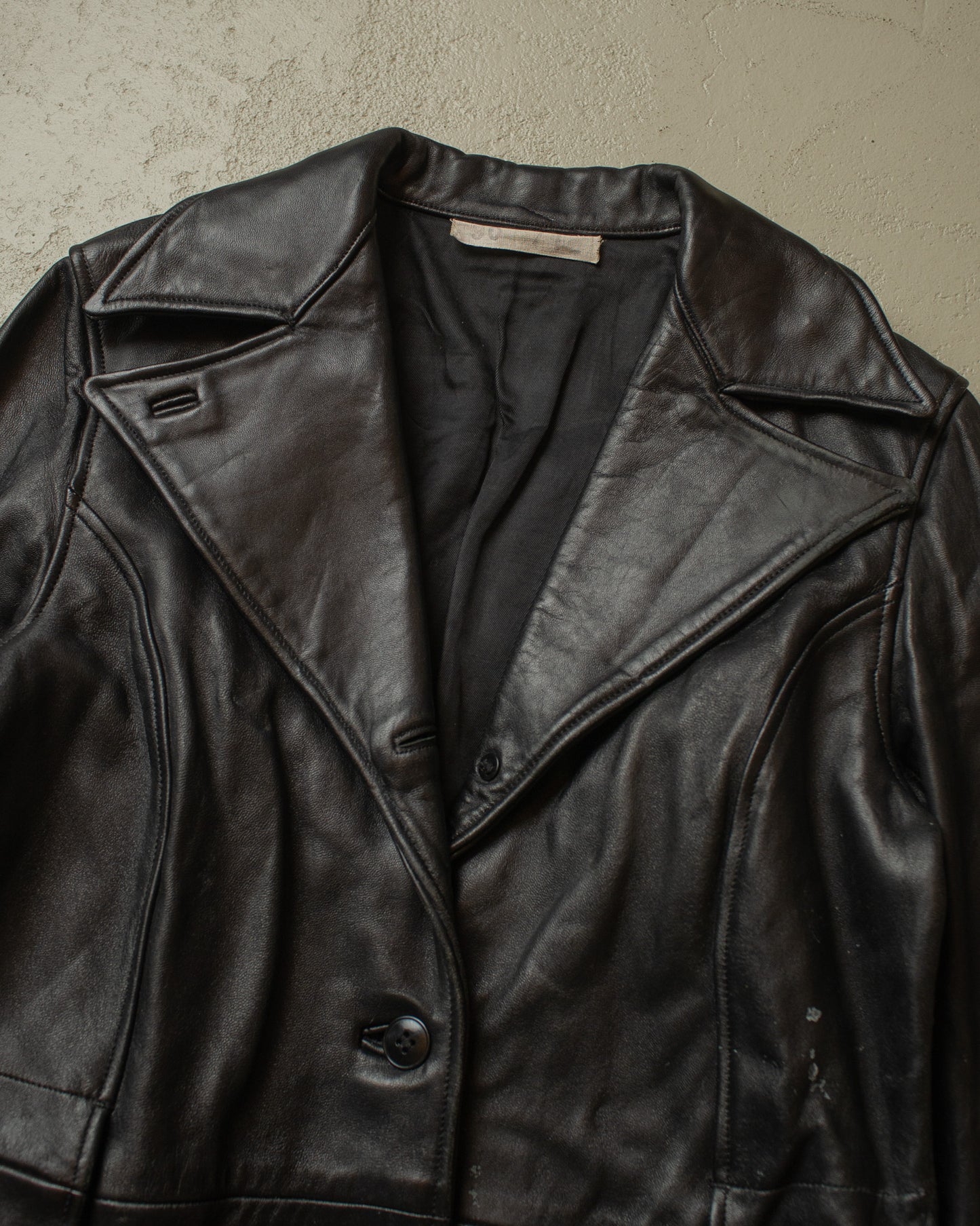 1960s/70s Womens Leather Jacket black - M