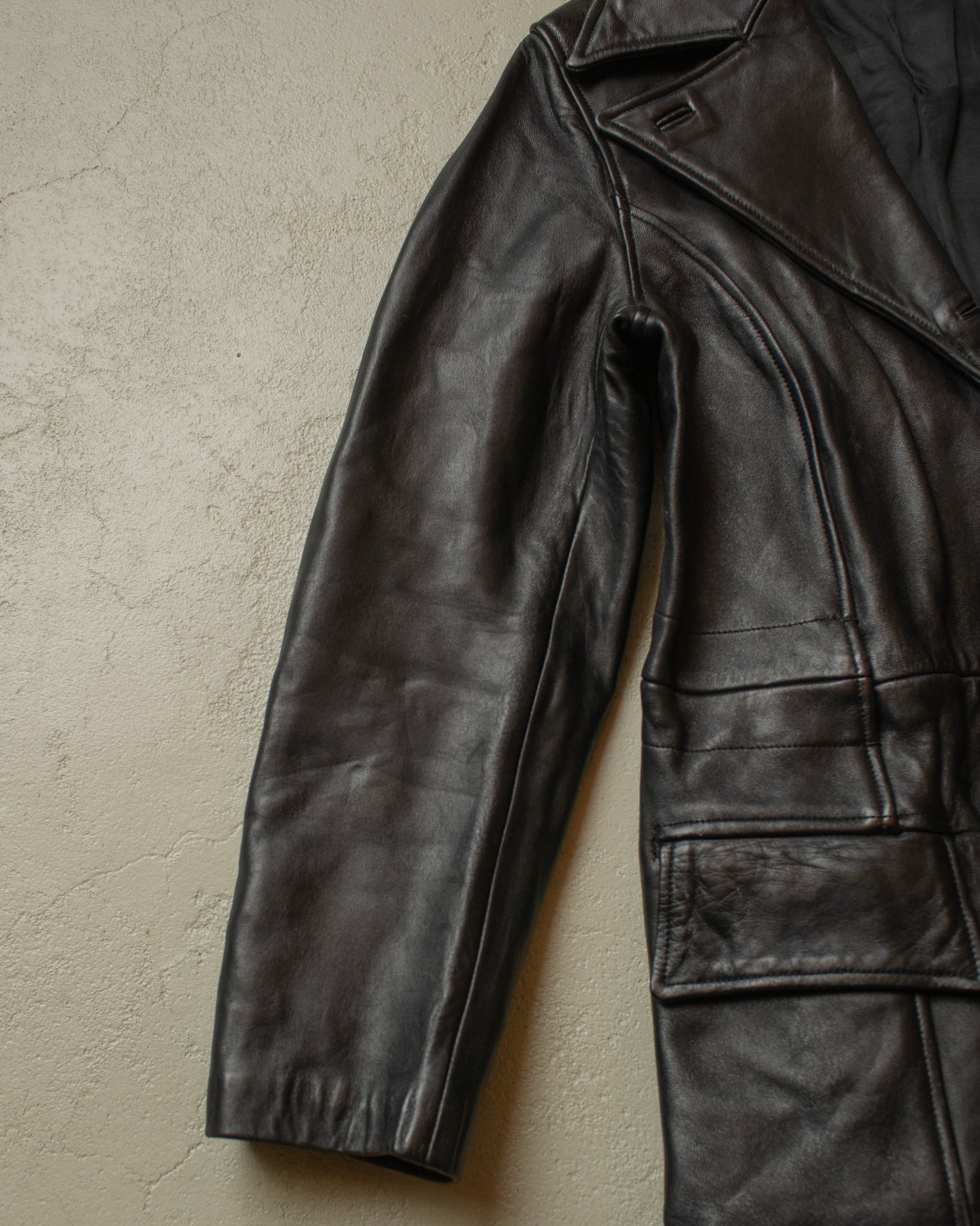 1960s/70s Womens Leather Jacket black - M
