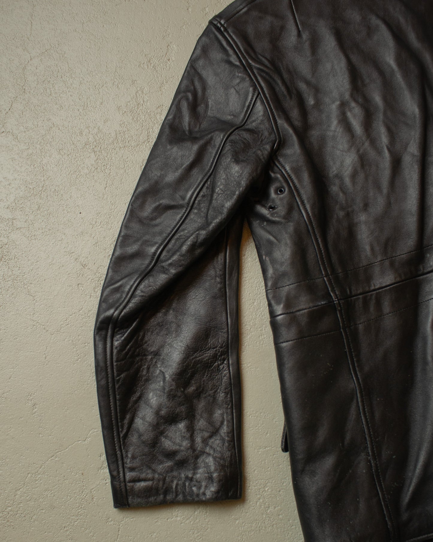 1960s/70s Womens Leather Jacket black - M