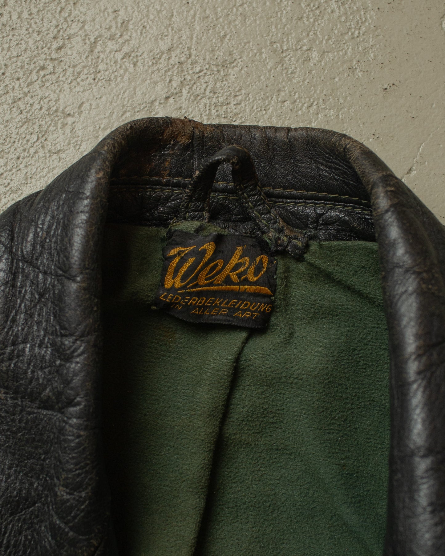 1950s Weko Biker Leather Jacket black - S