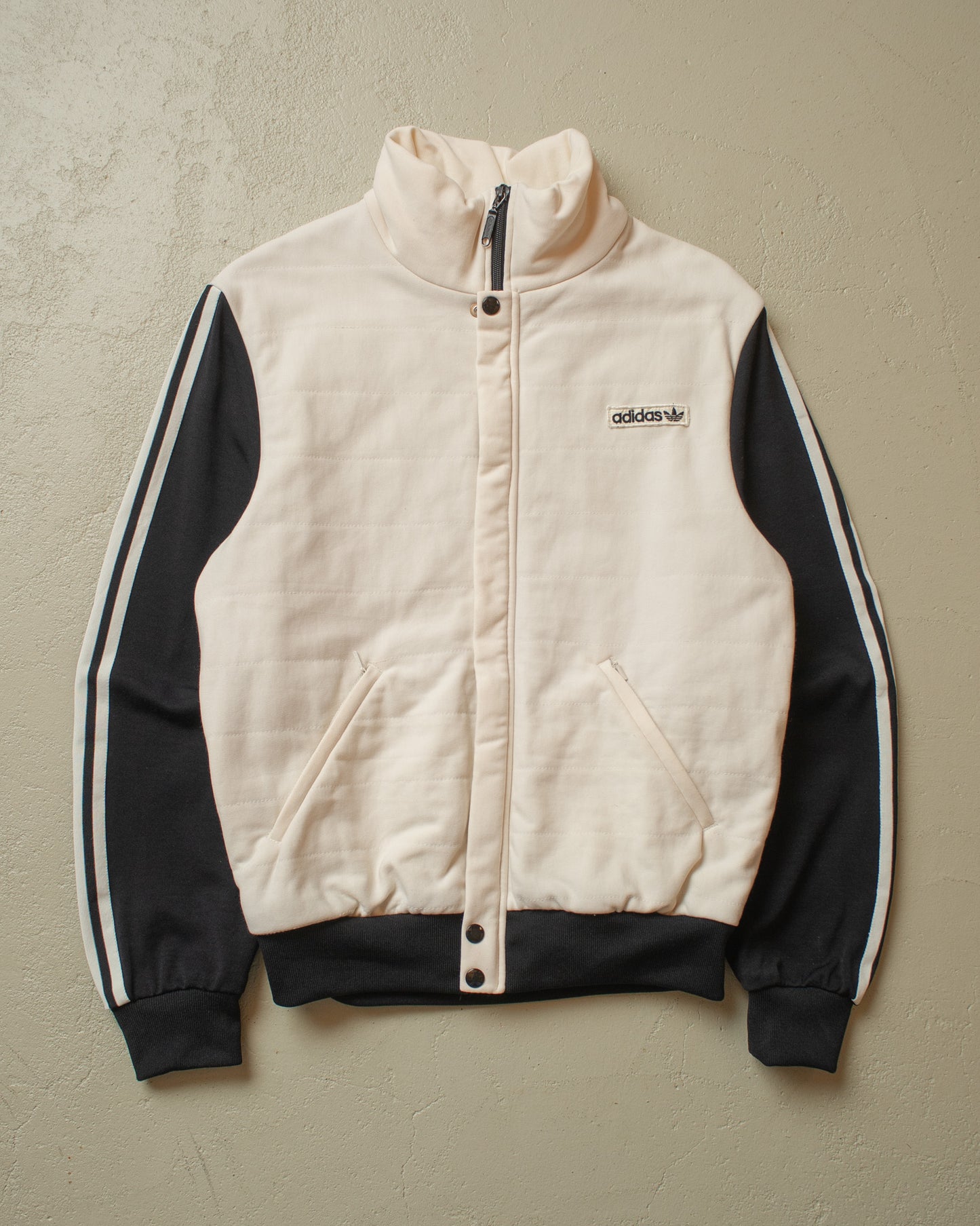 1980s Adidas lined Track Jacket black/white - M/L