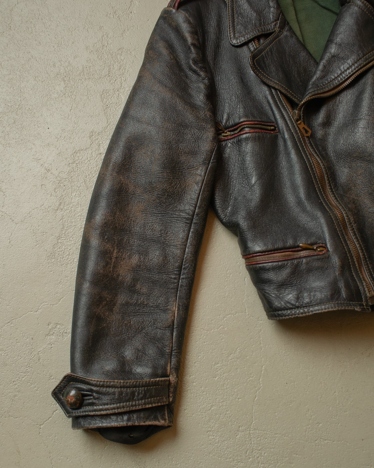 1950s Weko Biker Leather Jacket black - S