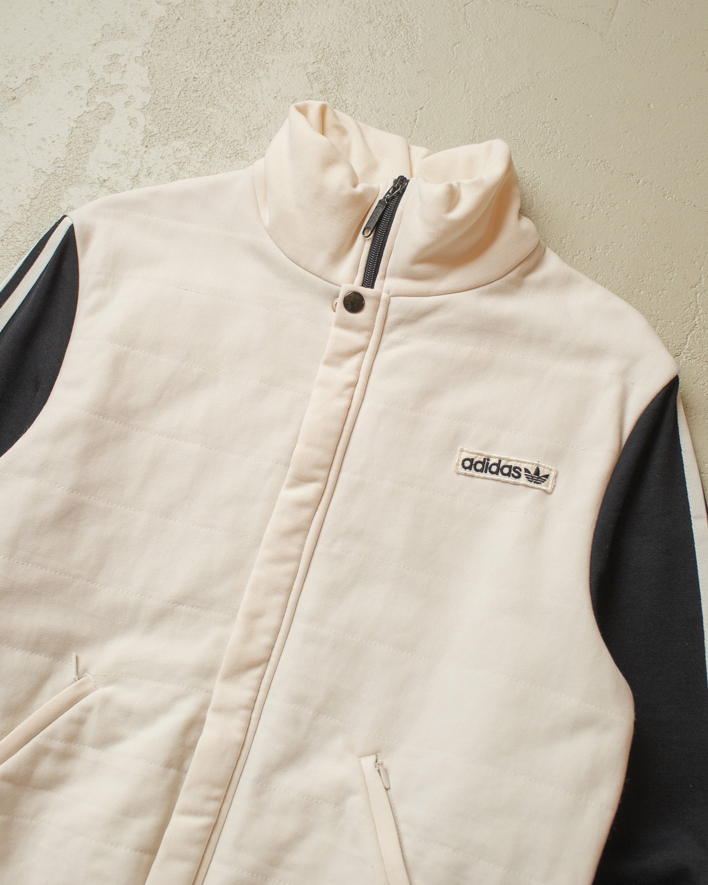 1980s Adidas lined Track Jacket black/white - M/L