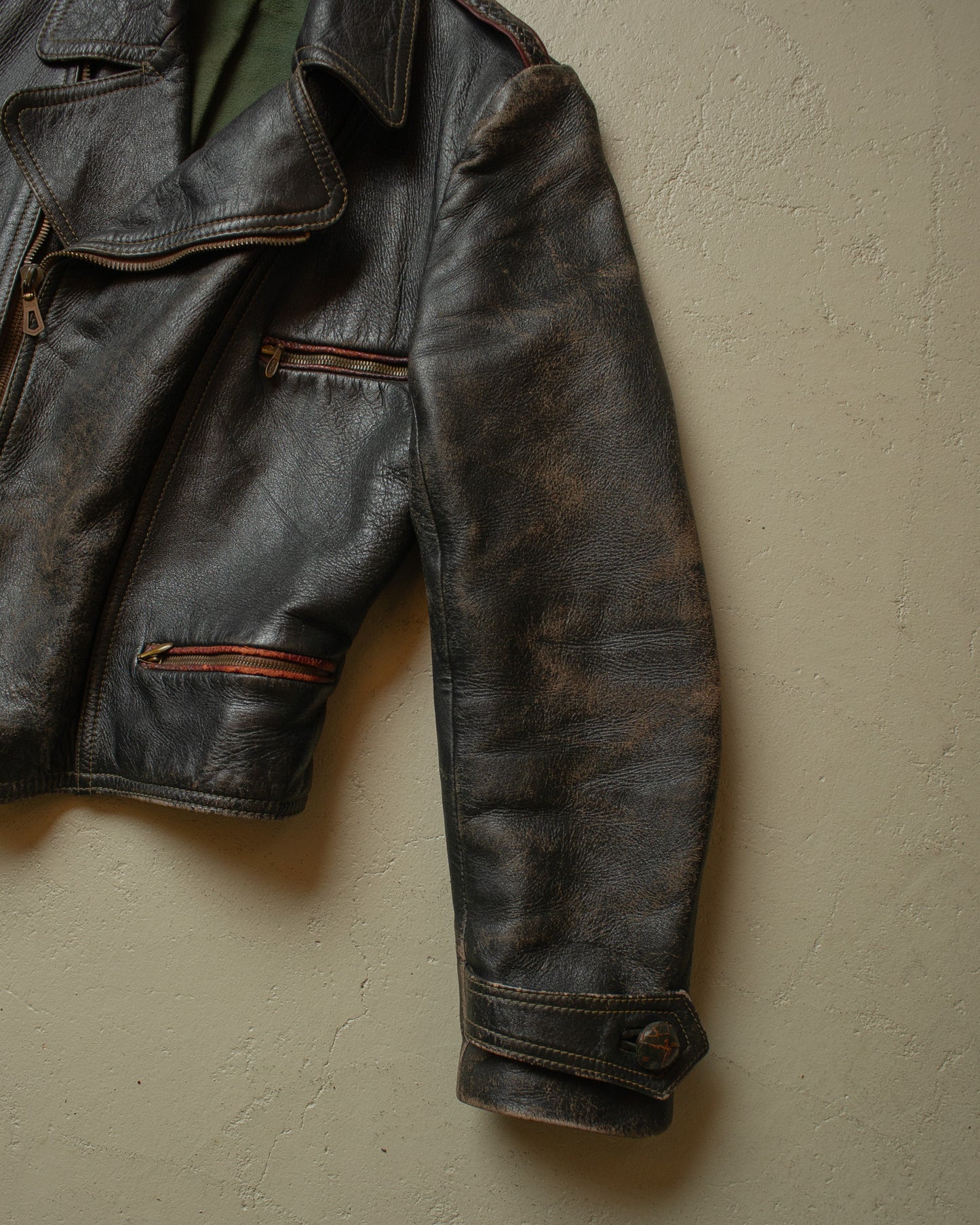1950s Weko Biker Leather Jacket black - S